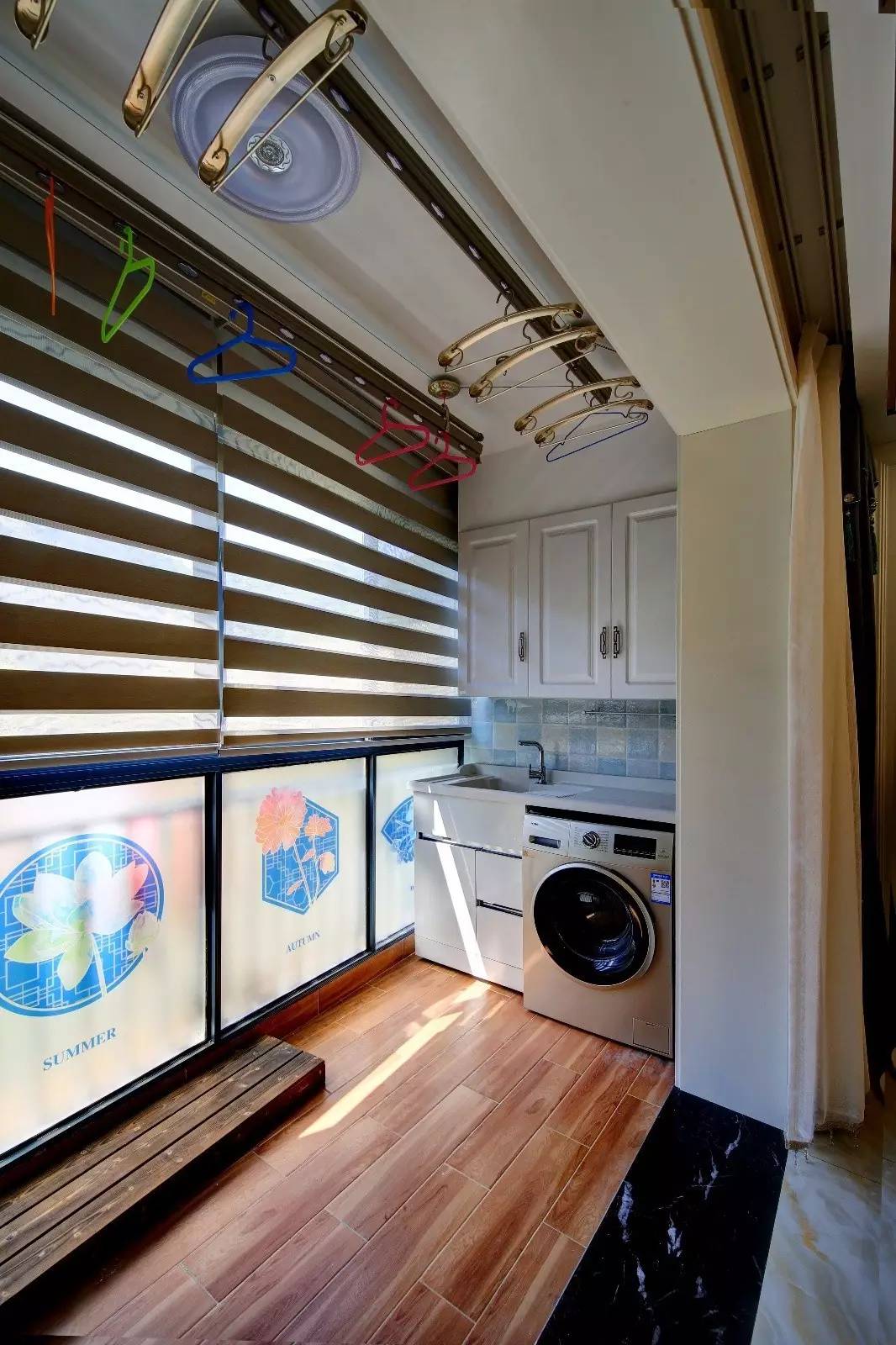 125m2新中式，小吧台的吊灯，太美了！-36