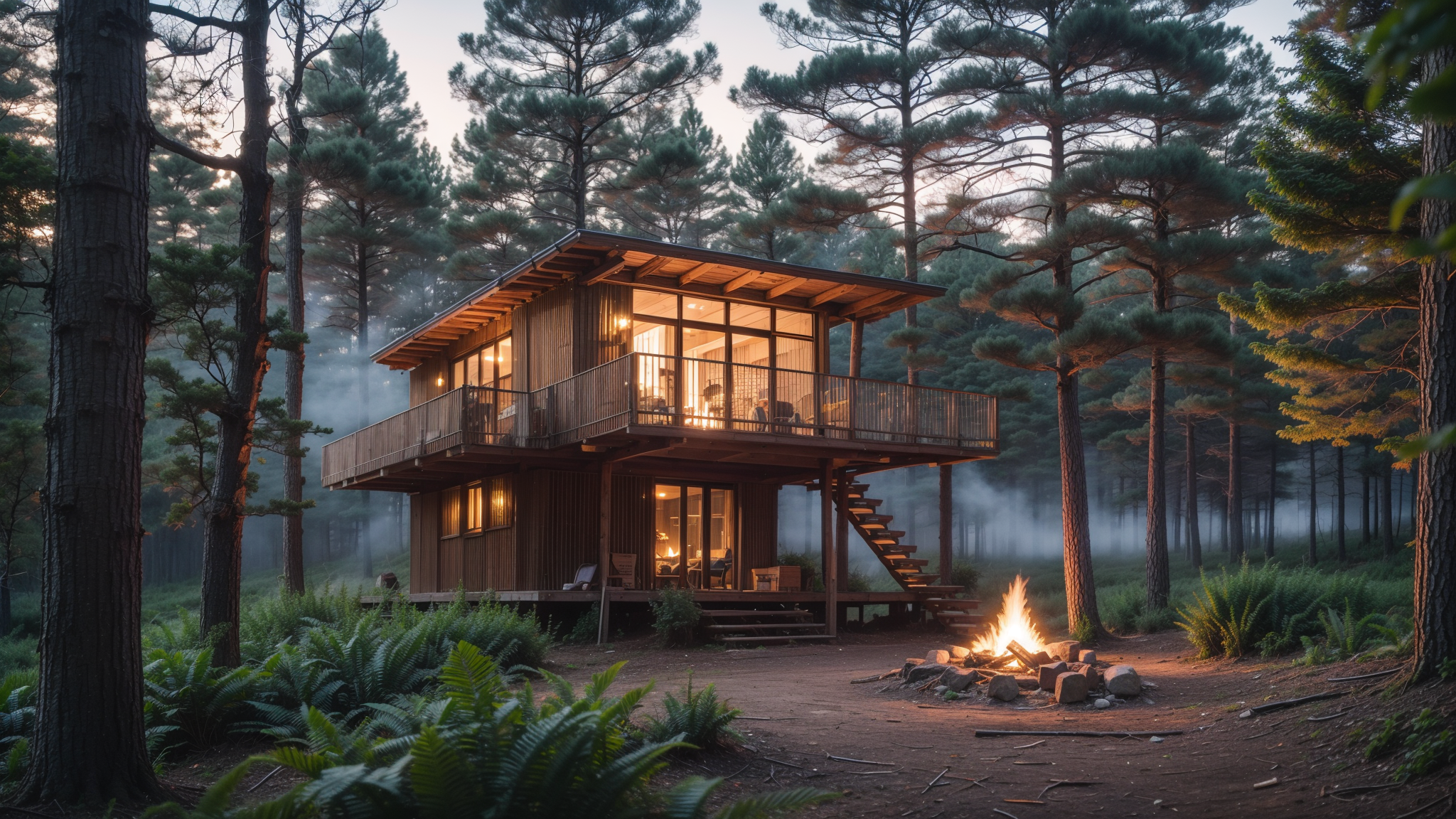 AI创意设计50-树屋篝火-12