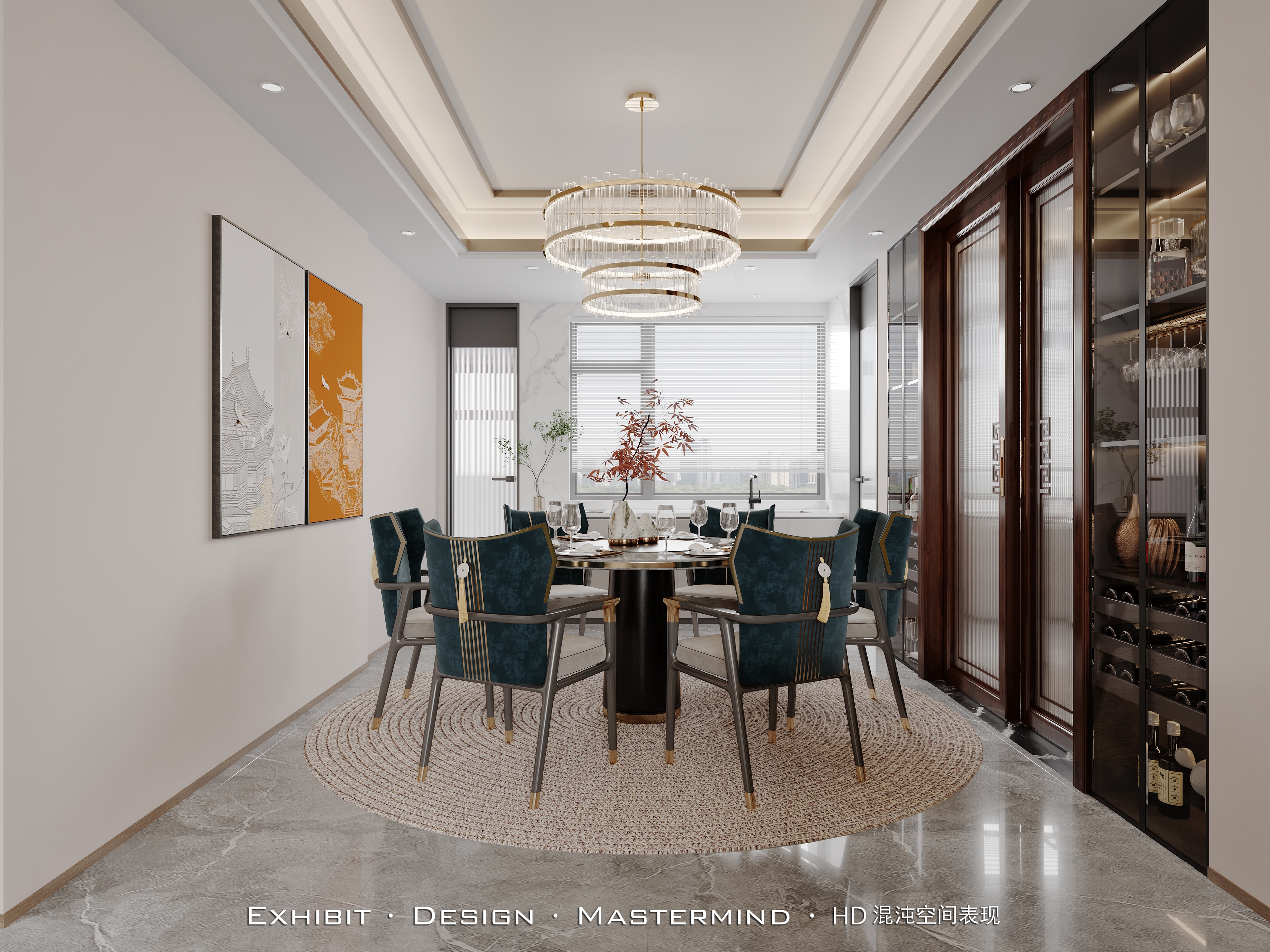 新作首发 新中式 客餐厅×混沌空间视觉表现-4