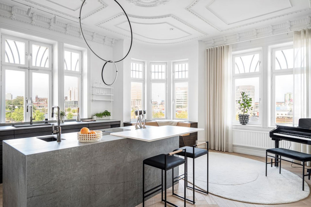 斯德哥尔摩独特公寓 | 黑白装饰的视觉冲击-10