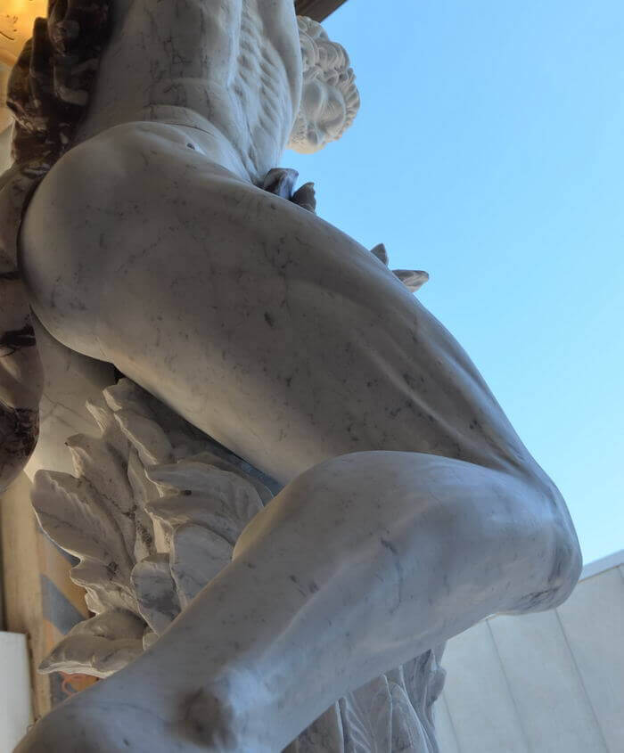 Scultura Atlante tuttotondo in marmo Bianco Carrara | Arte2000-42