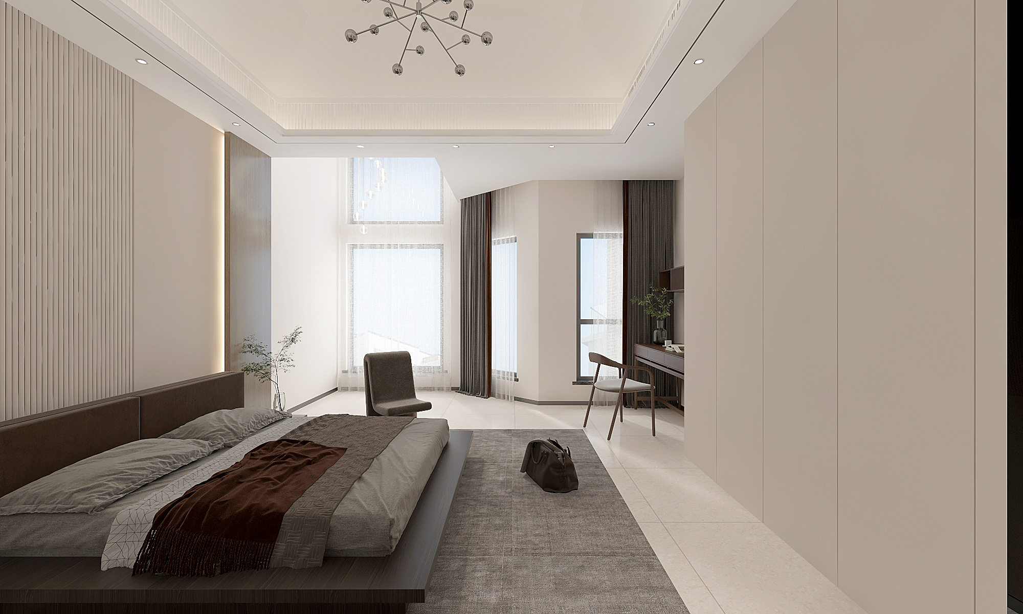 现代风格别墅//对比不强烈的简单的大空间-25