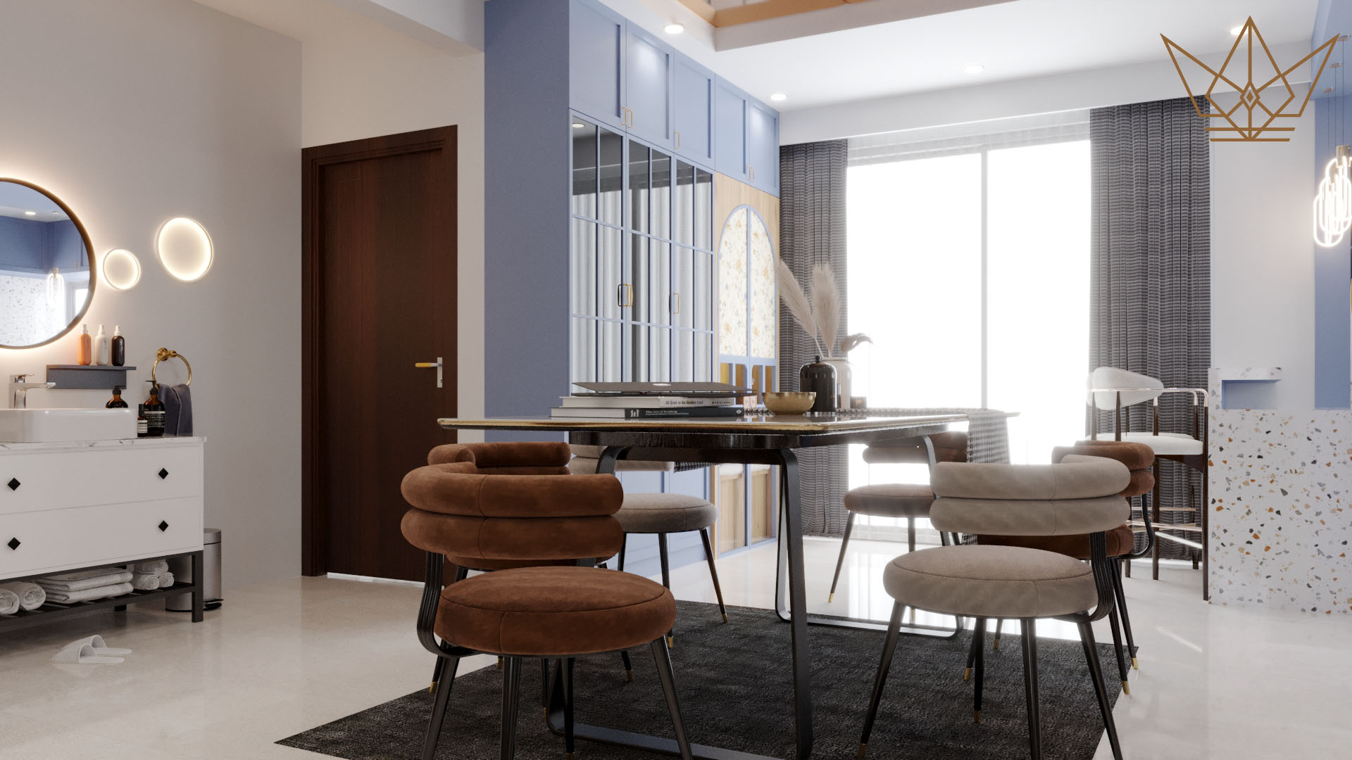 3 BHK Flat Contemporary Design-3