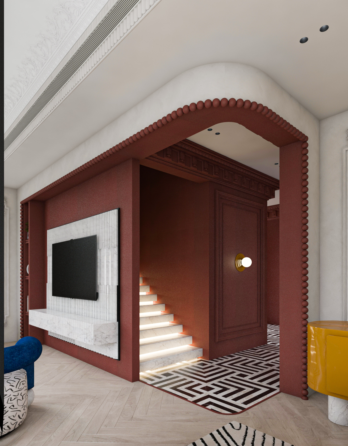 Reception with dining area interior Design-12