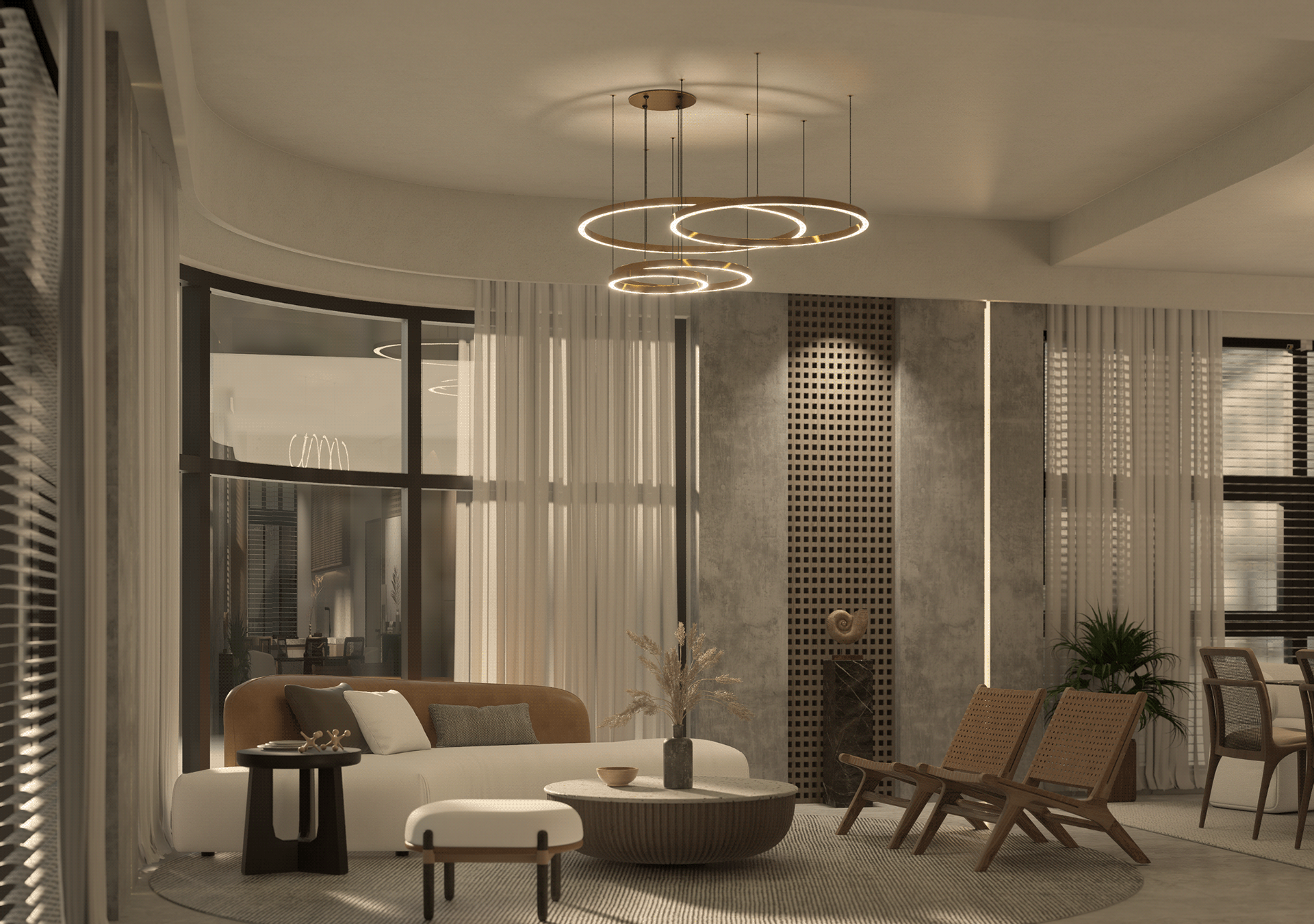 2卧室住宅单元室内设计3D可视化项目-5