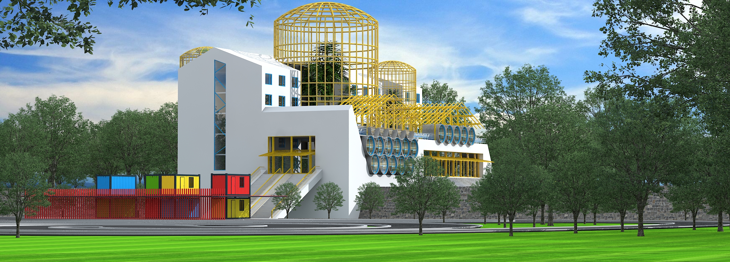 水泥管餐厅,民宿酒店设计丨狮子座自建房\别墅设计-4