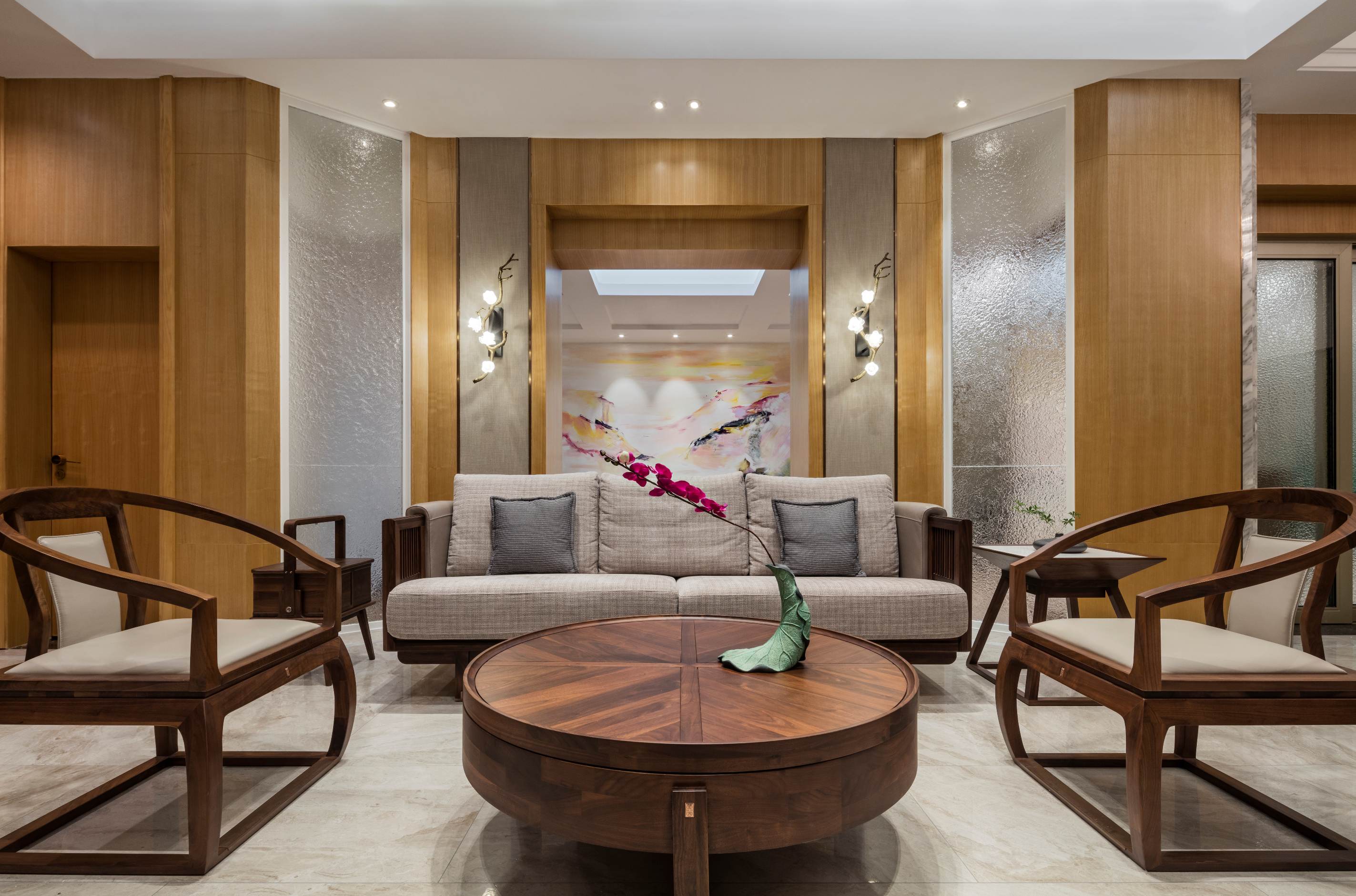 新中式钻石湾府邸 | 家庭厅、茶室、卧室各具特色-8