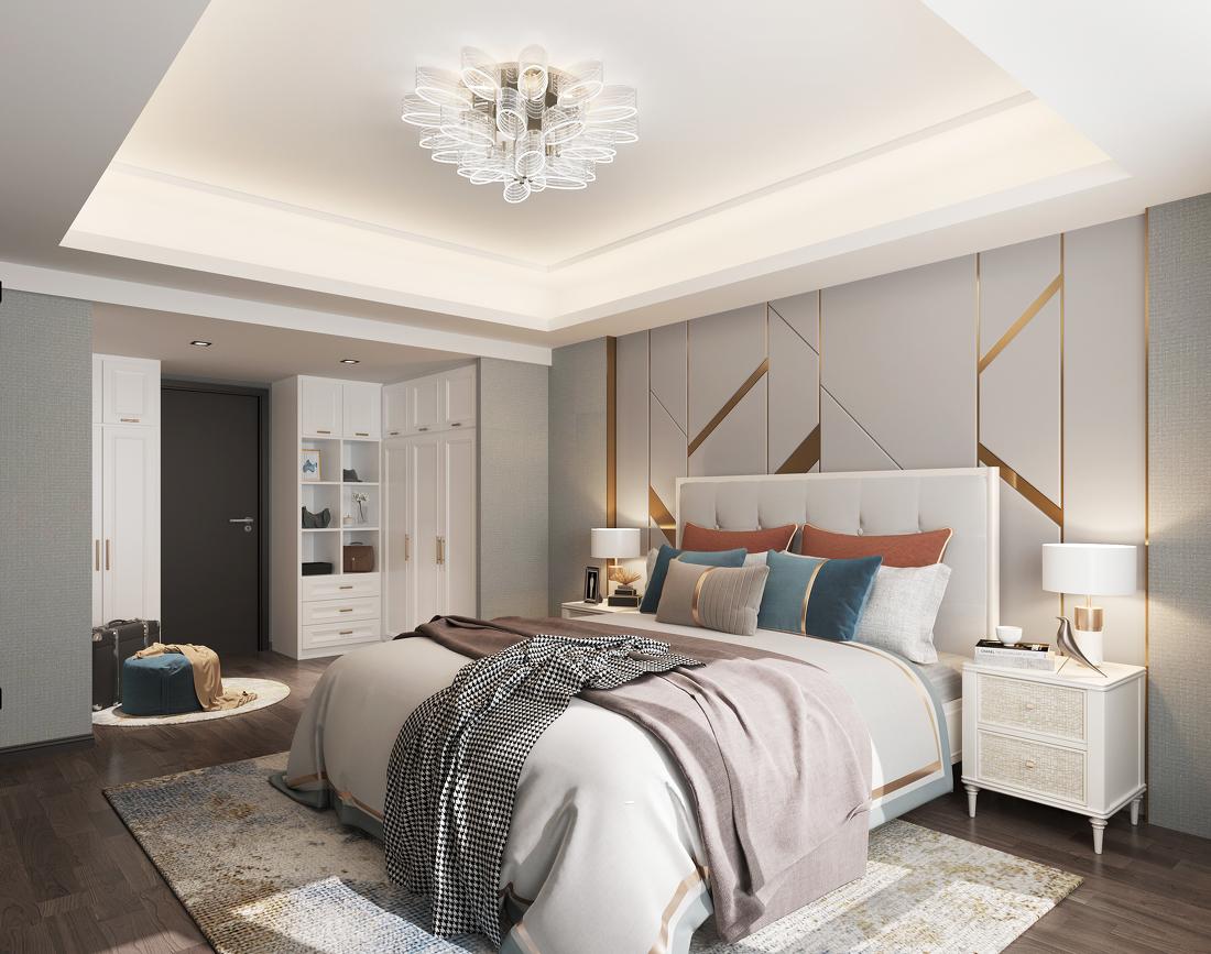 福州万科九如府美式风格主卧设计丨中国福州-7