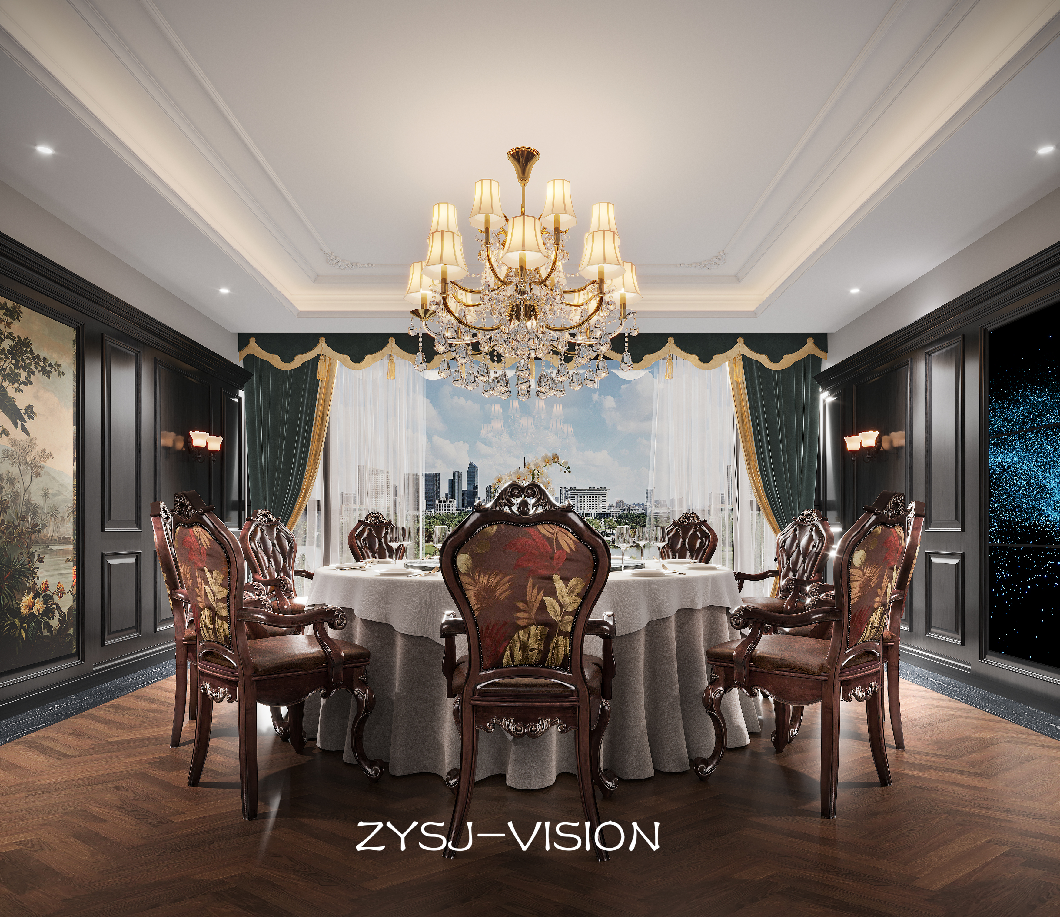 暗黑奢华 · 美式餐饮包间的戏剧性碰撞-4