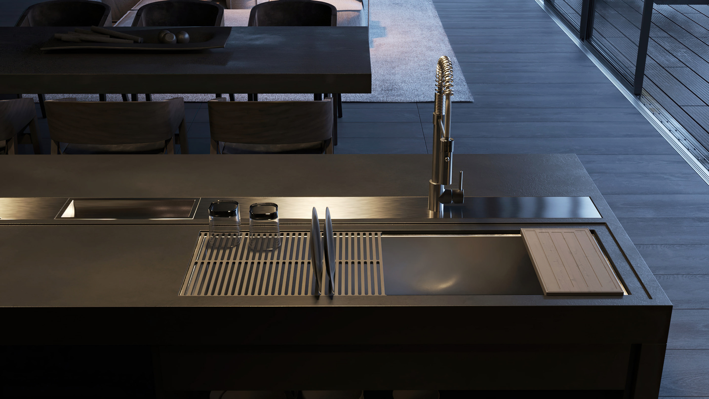 高级黑 极简别墅设计！-26