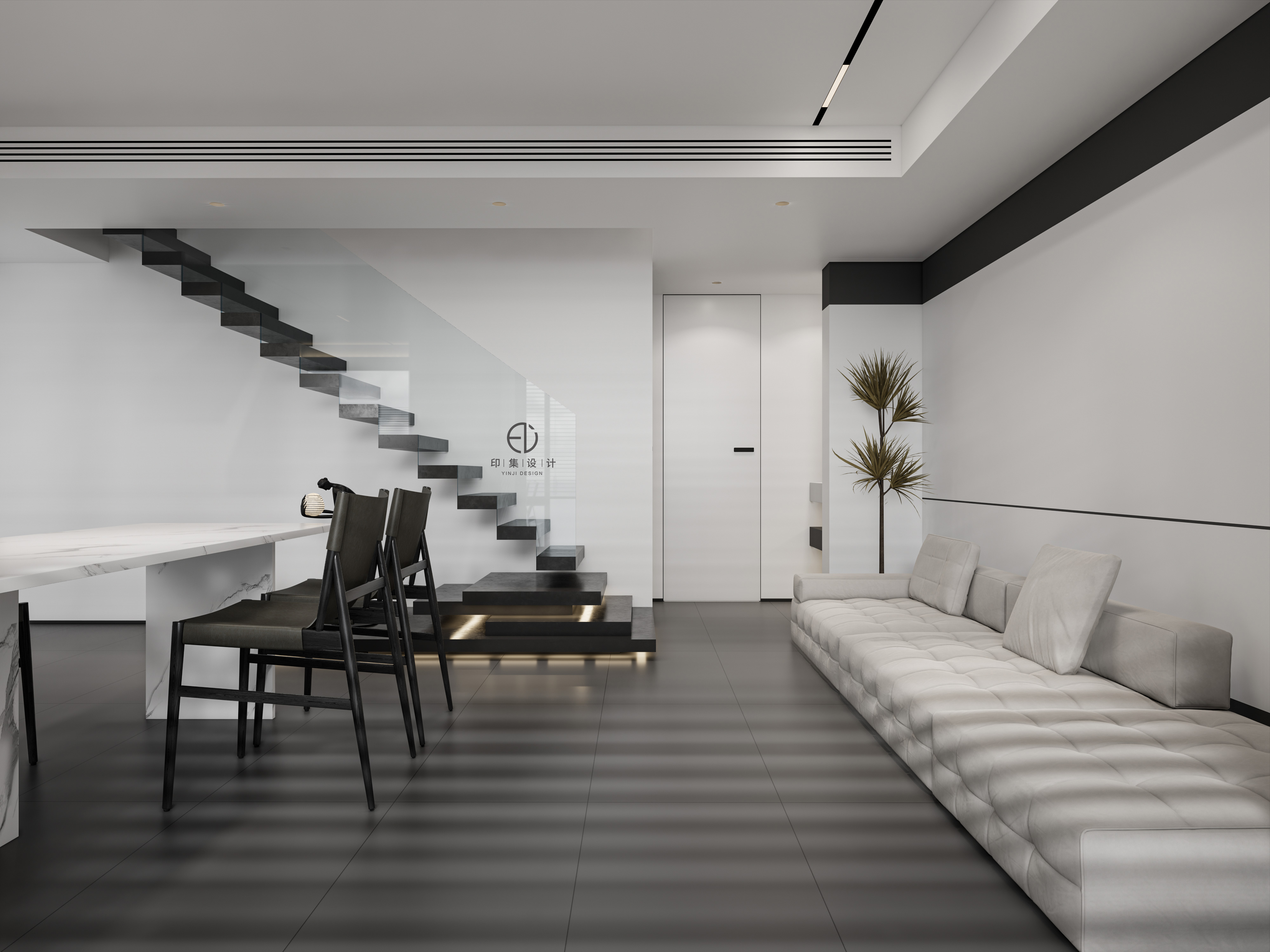 115㎡极简黑白灰，赋予生活的简雅情态-5