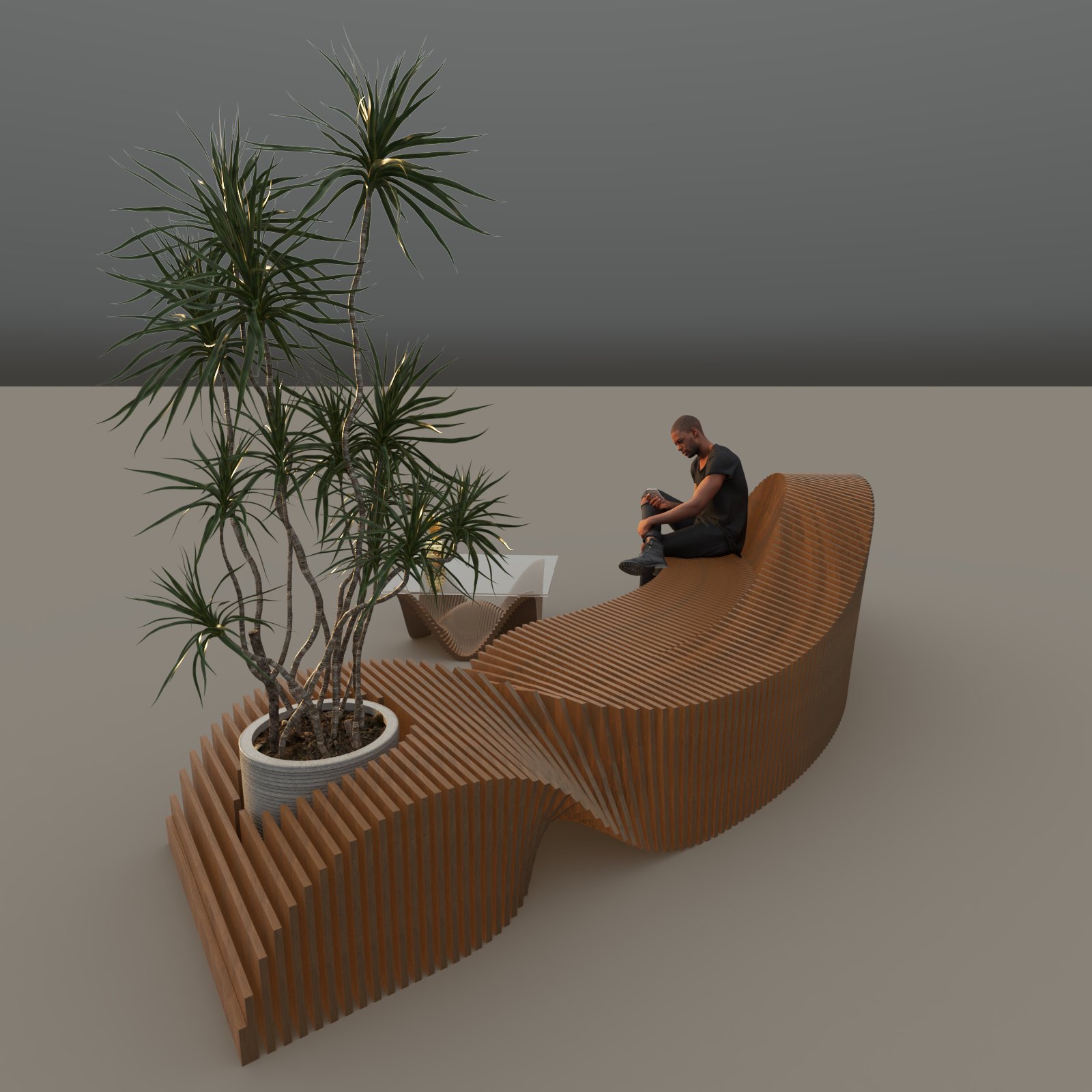 Sofá y mesa paramétricos.-7