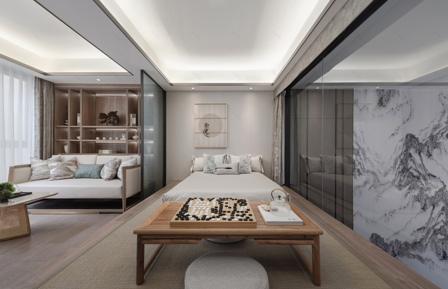 济南雍泉府下叠样板间 | 素雅新中式,融入自然之美-53