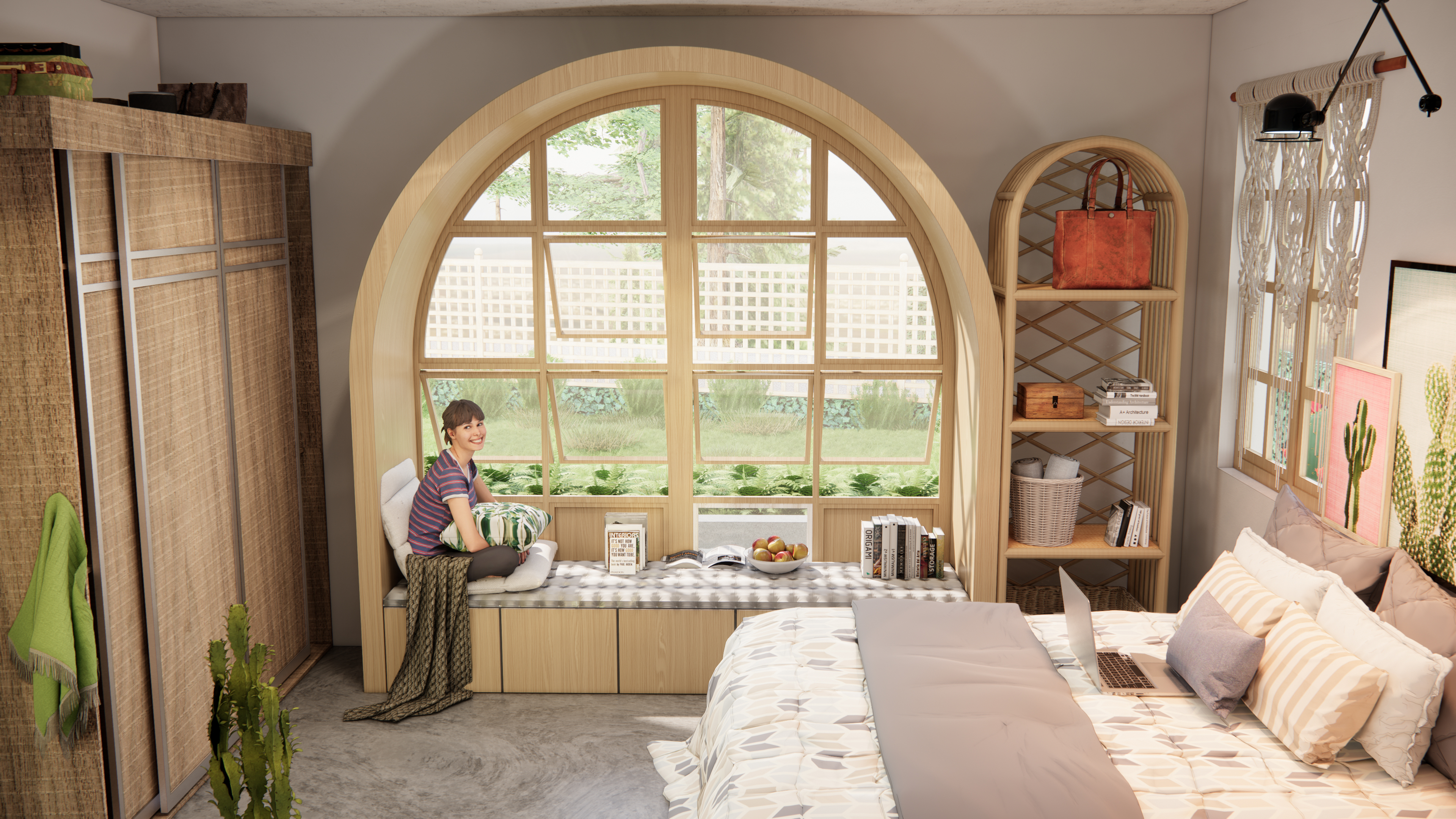 Small Room with Window Bed Design-4