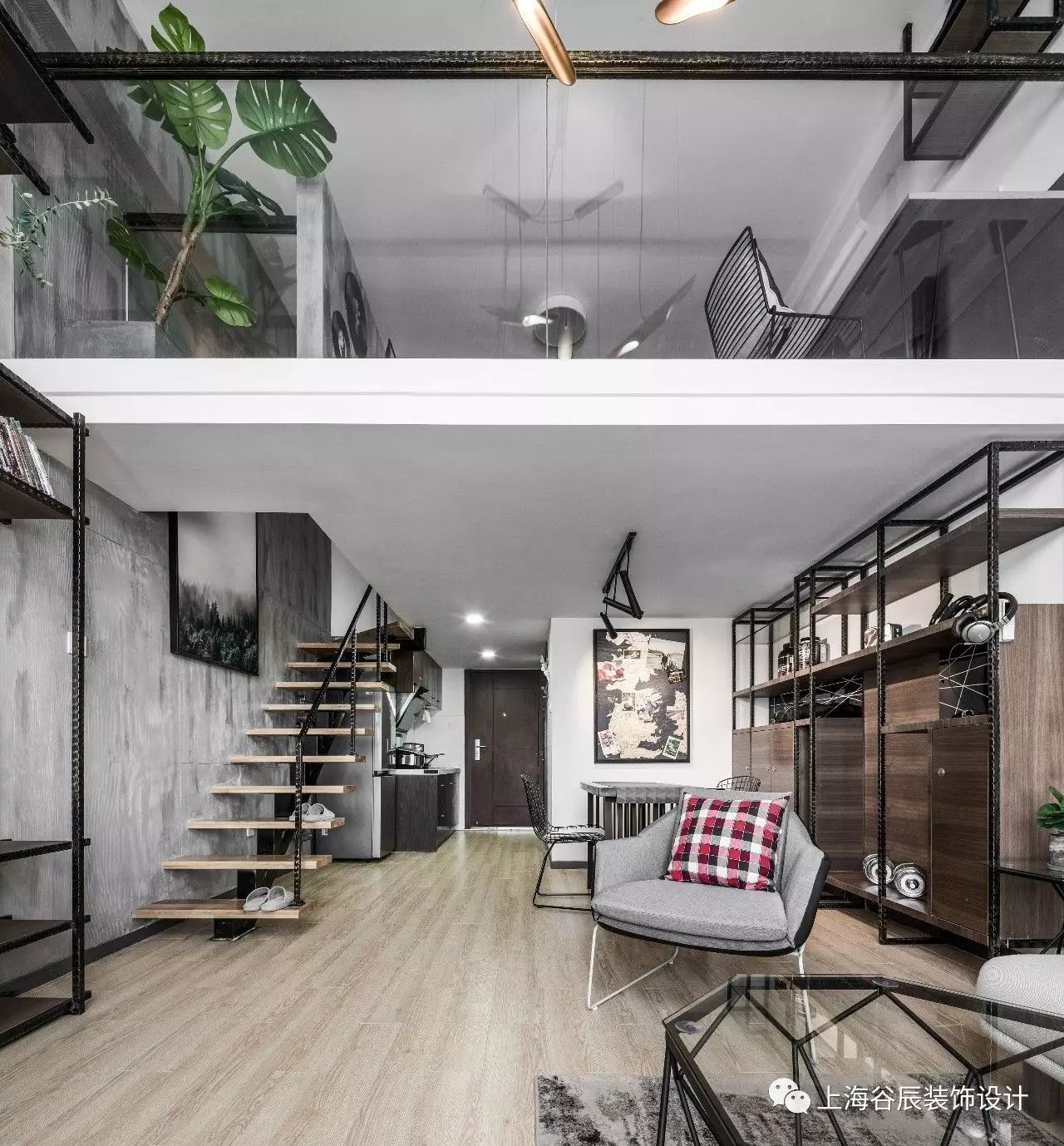 【谷辰设计新作】：50平米小复式单身公寓软装改造，“毛坯房”也能精致的好好住。-9