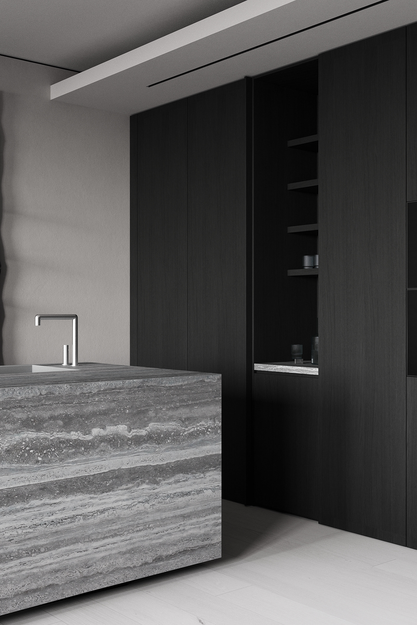 黑灰调子，极致简约空间！-7