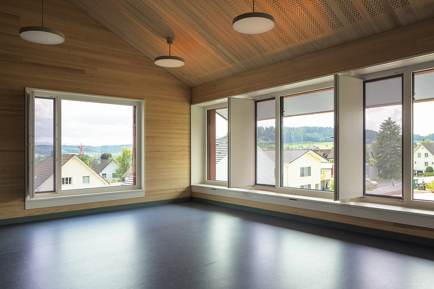 瑞士 Zihlschlacht 幼儿园 · 螺旋木构魅力-38