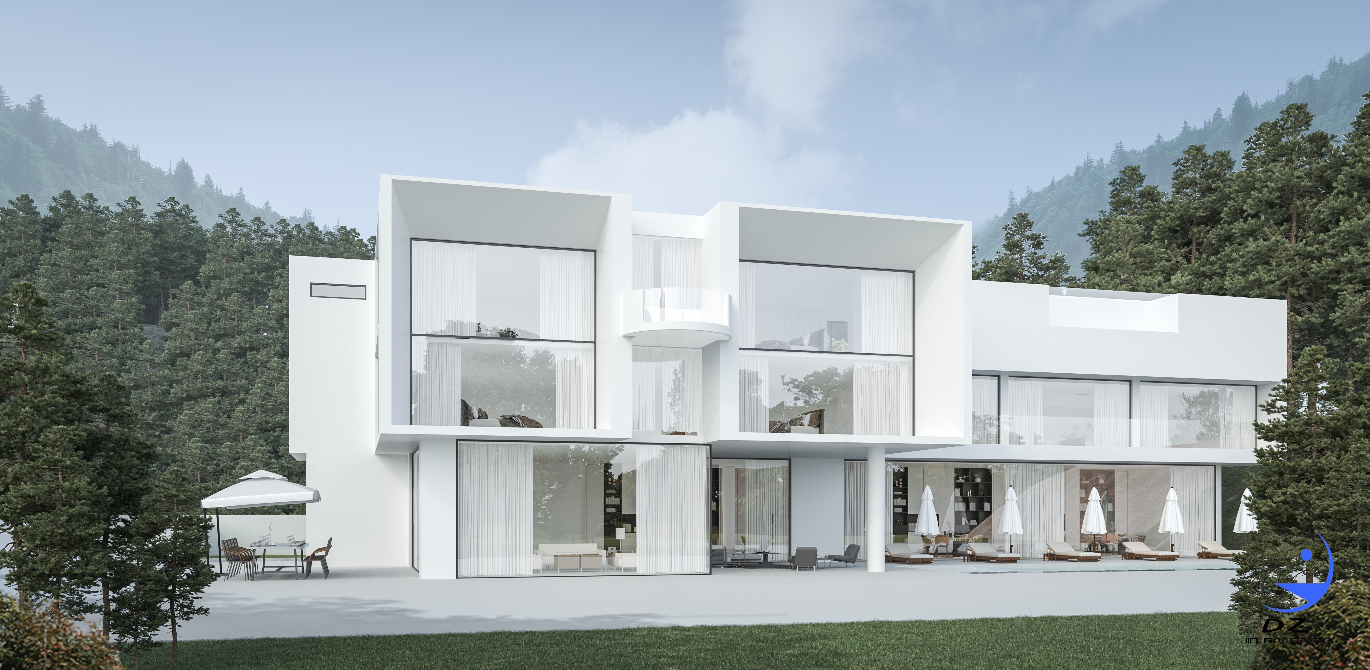 外立面街景庄园门头案例表现-4