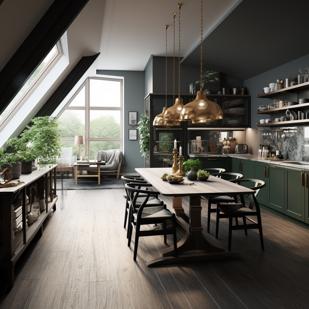 自然韵味:森林意象下的璀璨厨房-9