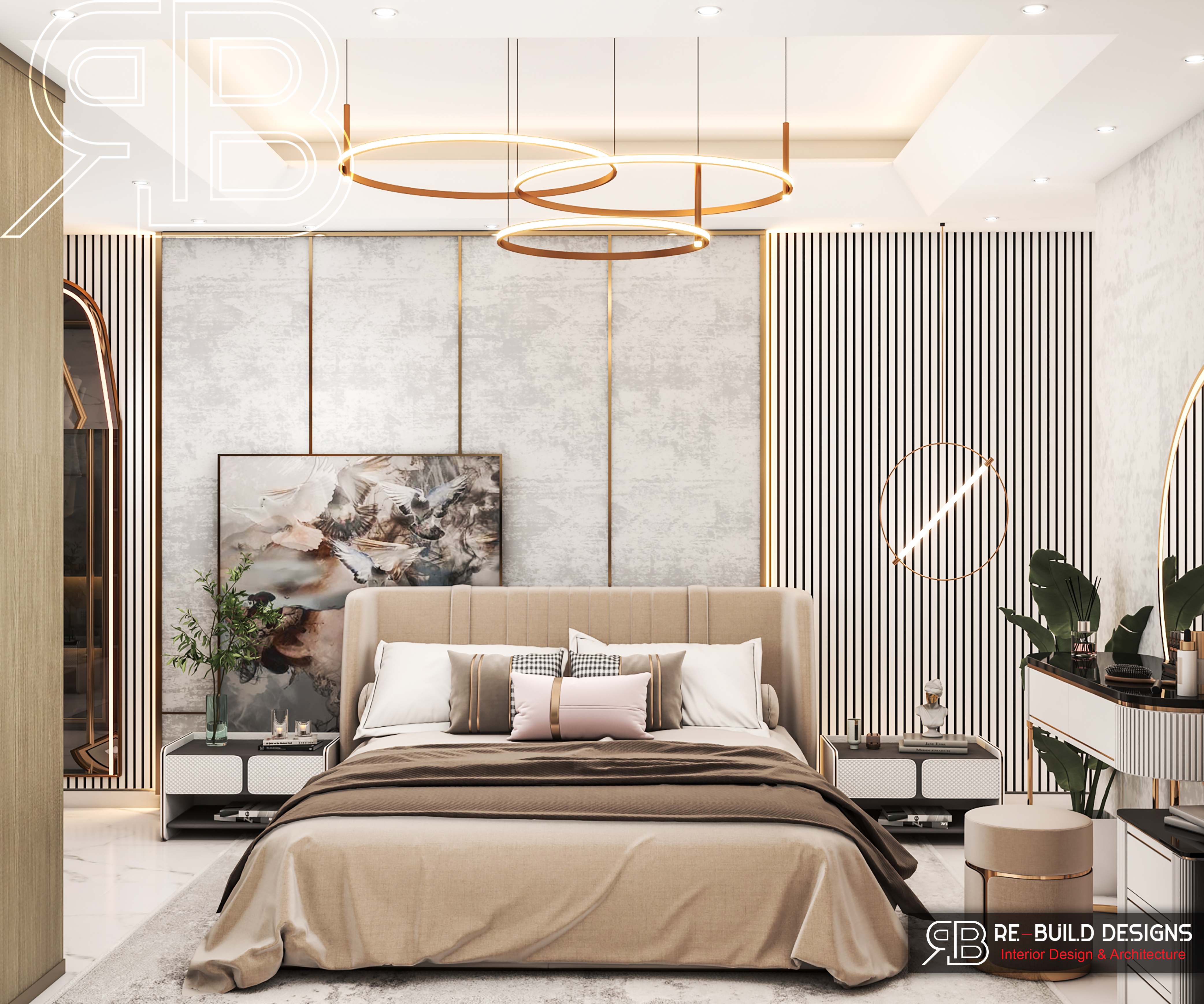 主卧室带梳妆室内设计丨埃及亚历山大-5