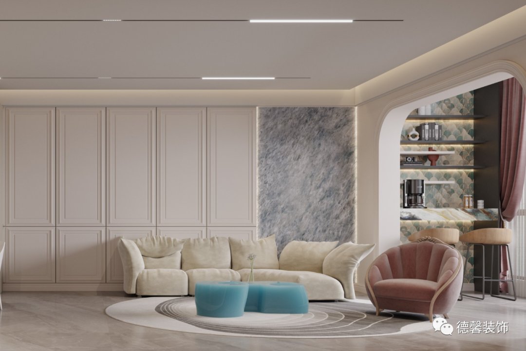 藏珑府现代法式混搭别墅丨德馨装饰-7