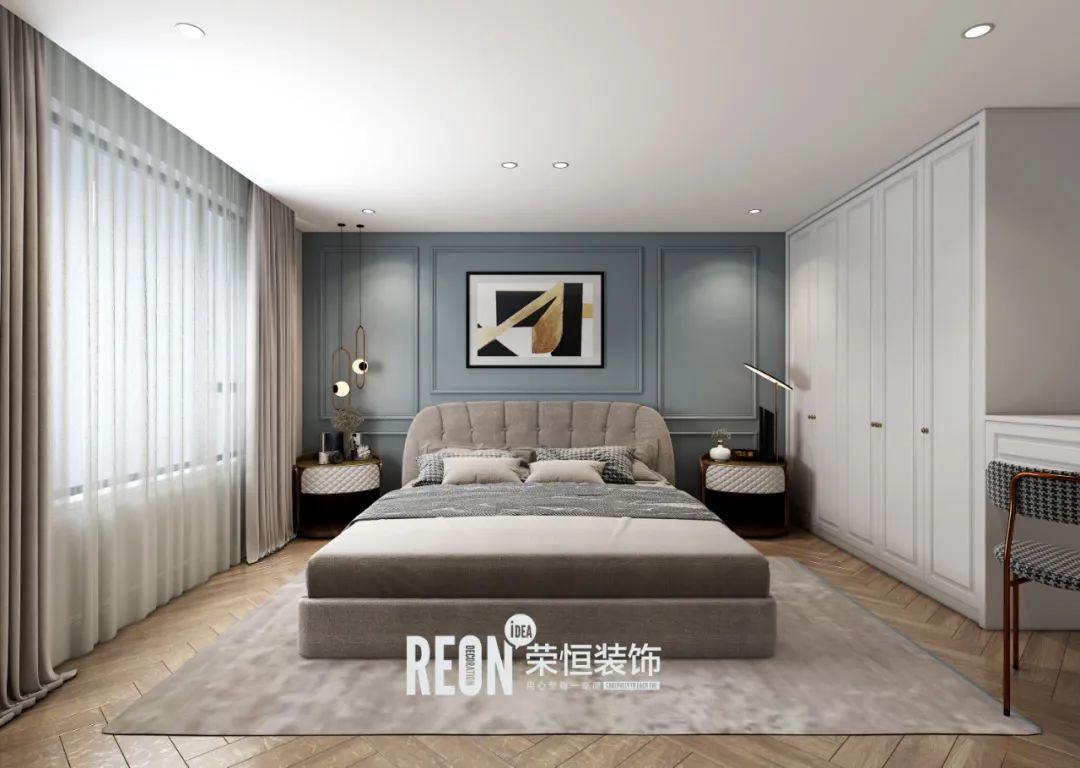 荣恒装饰 | 富力·湖州壹号 300㎡ 美式轻奢【破晓】-33