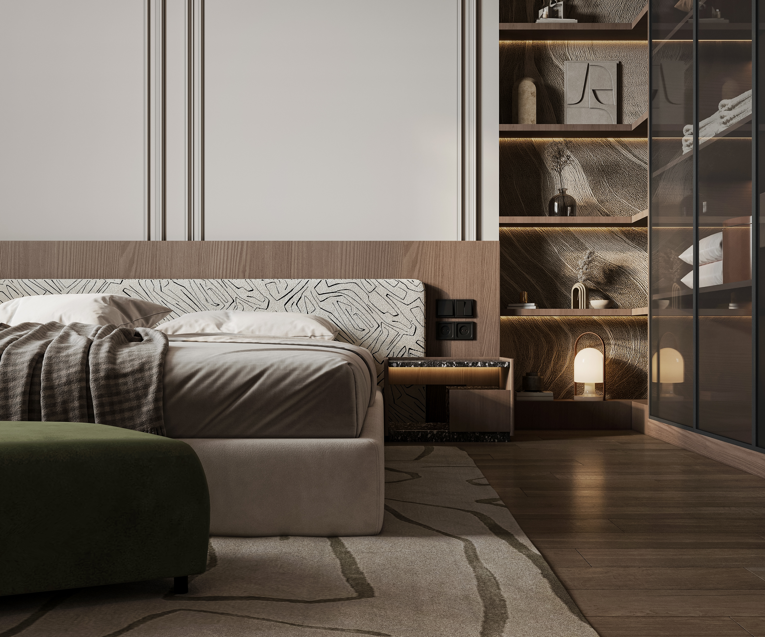 主卧室内设计丨沙特阿拉伯-7