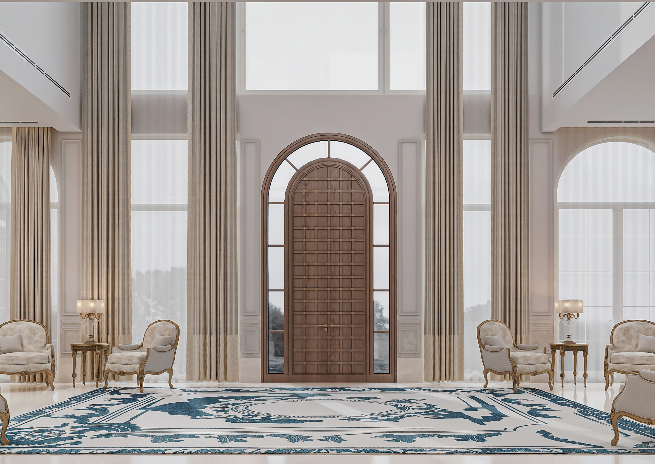 Classic Entrance With Unique Furniture , Men Majlis-8