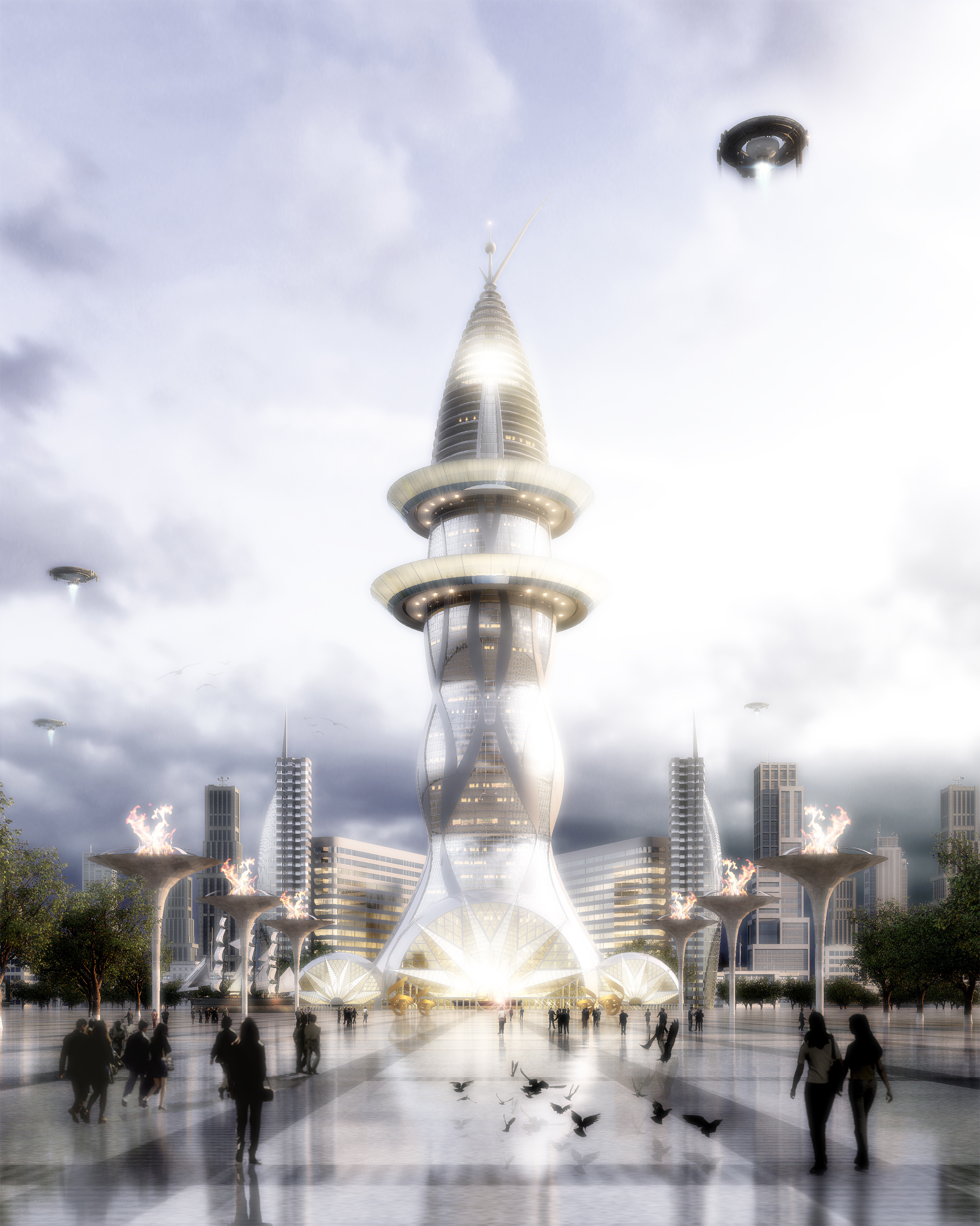 VivoMar · 绿色环保的未来办公餐饮酒店综合体设计-32