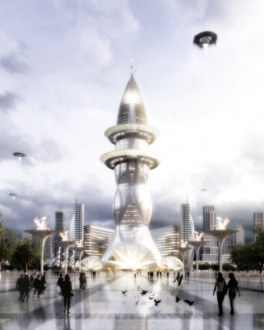 VivoMar · 绿色环保的未来办公餐饮酒店综合体设计-32