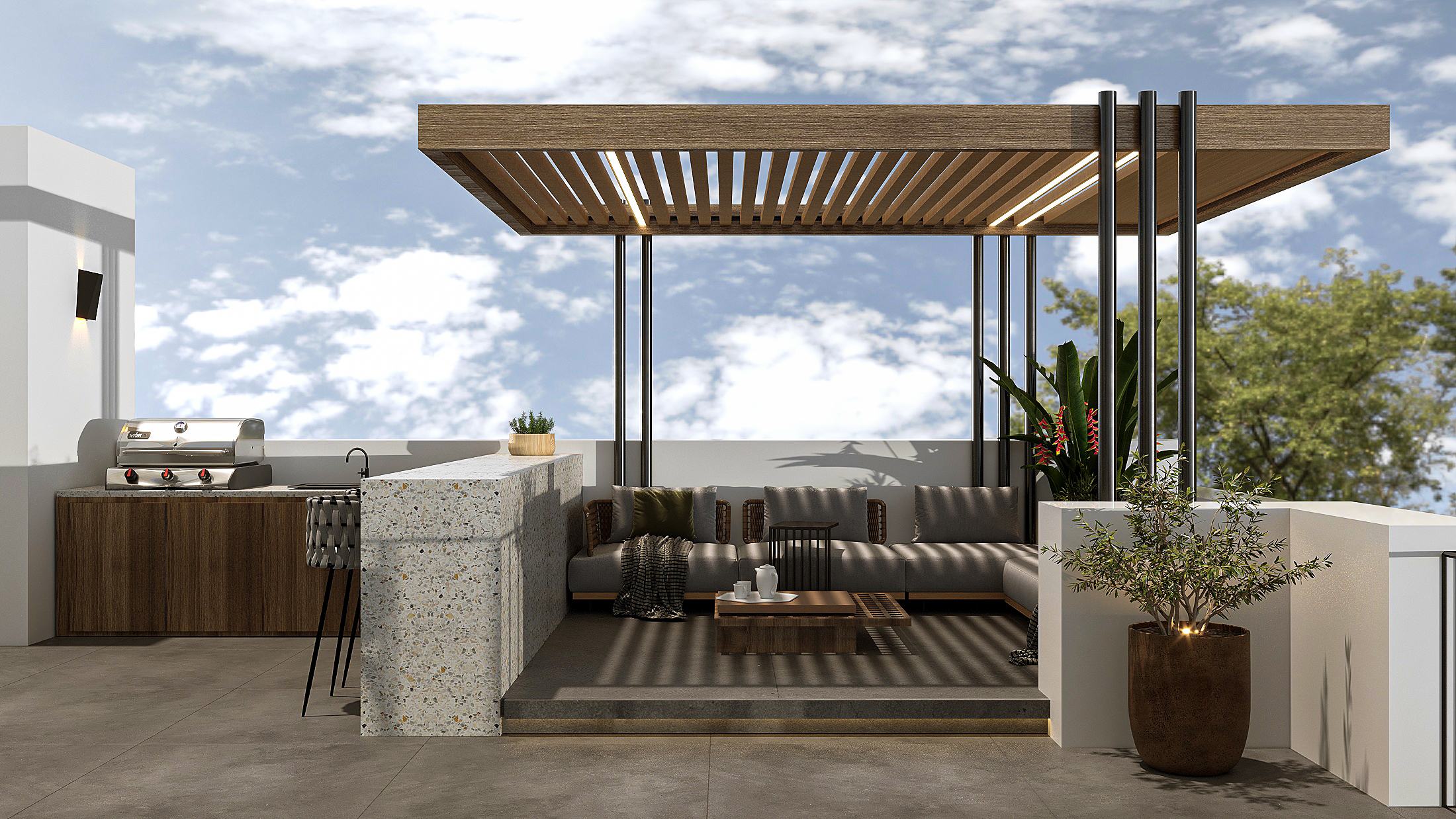 户外屋顶露台丨KA Architects-18