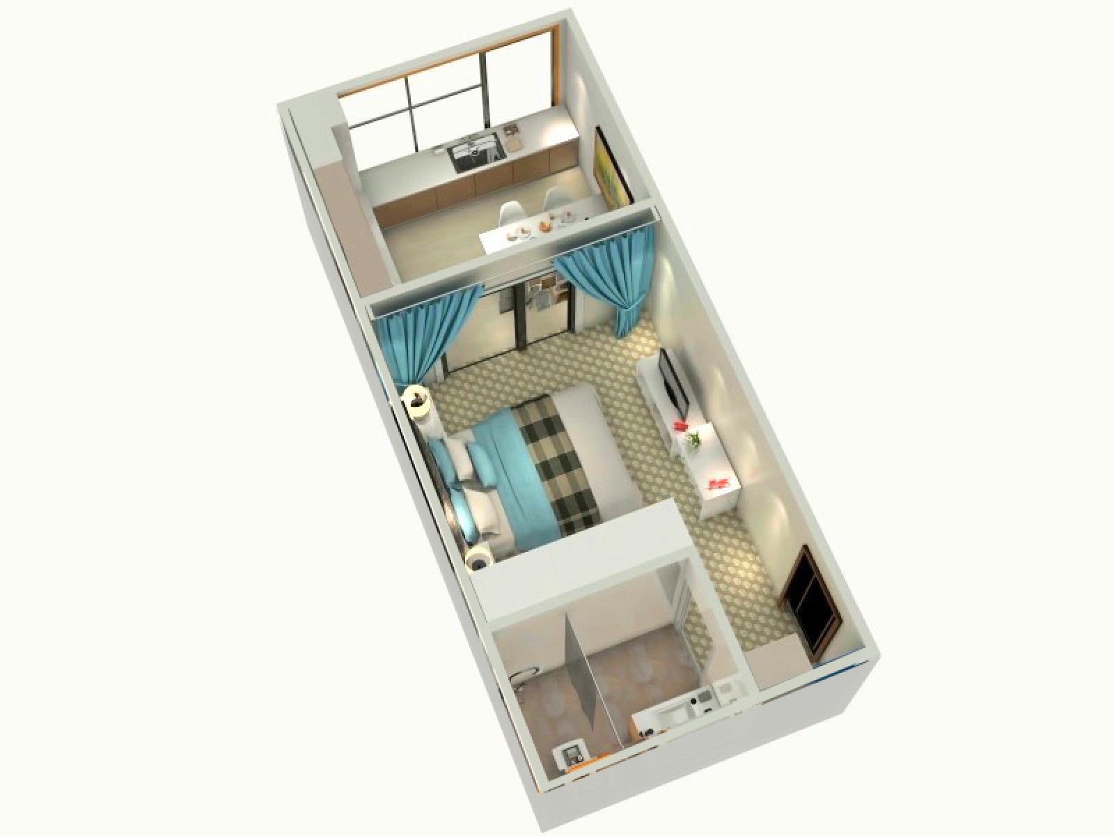 现代时尚单身公寓设计-10