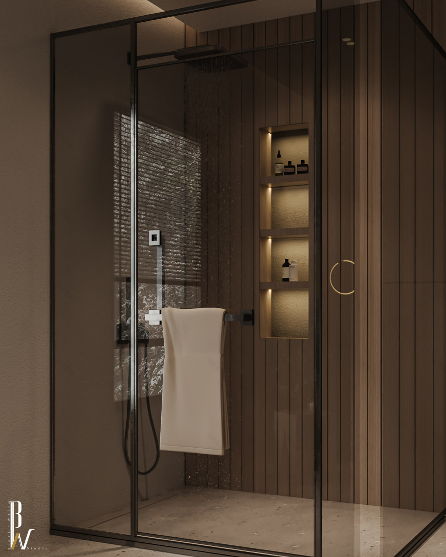 Modern 风格浴室设计丨阿联酋丨Black N White-21