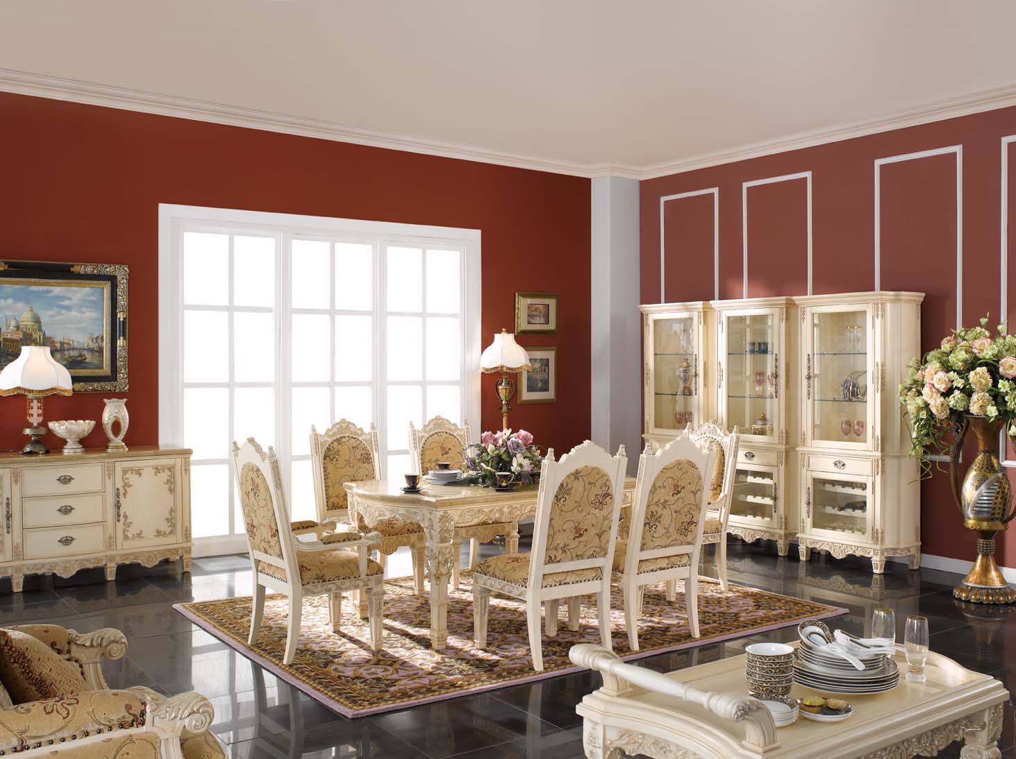 高清古典美式风格 卧室客厅餐厅书房家具场景图片素材-2-0