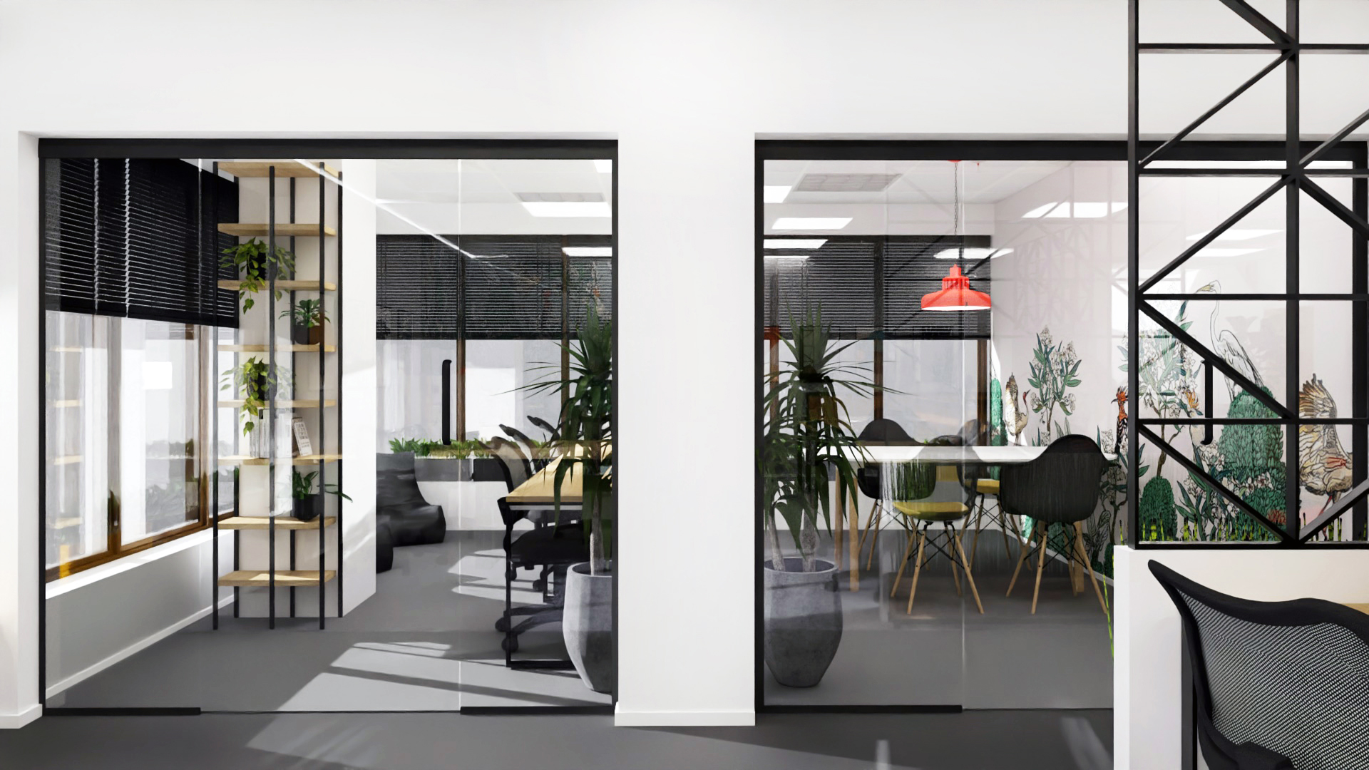 Projekt biura z częścią open space-4