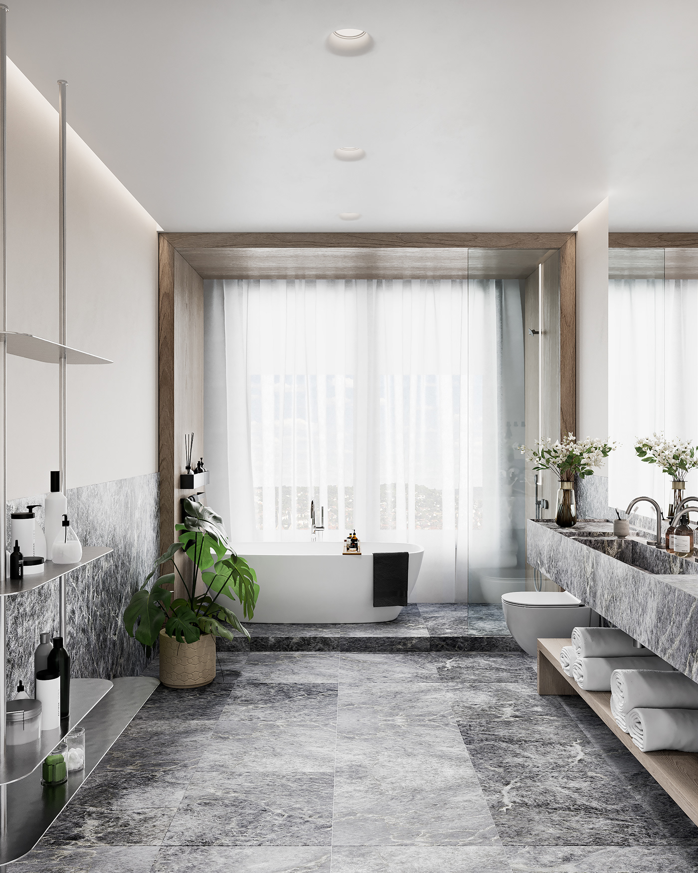 低饱和度的空间感，170㎡现代极简风魅力-20