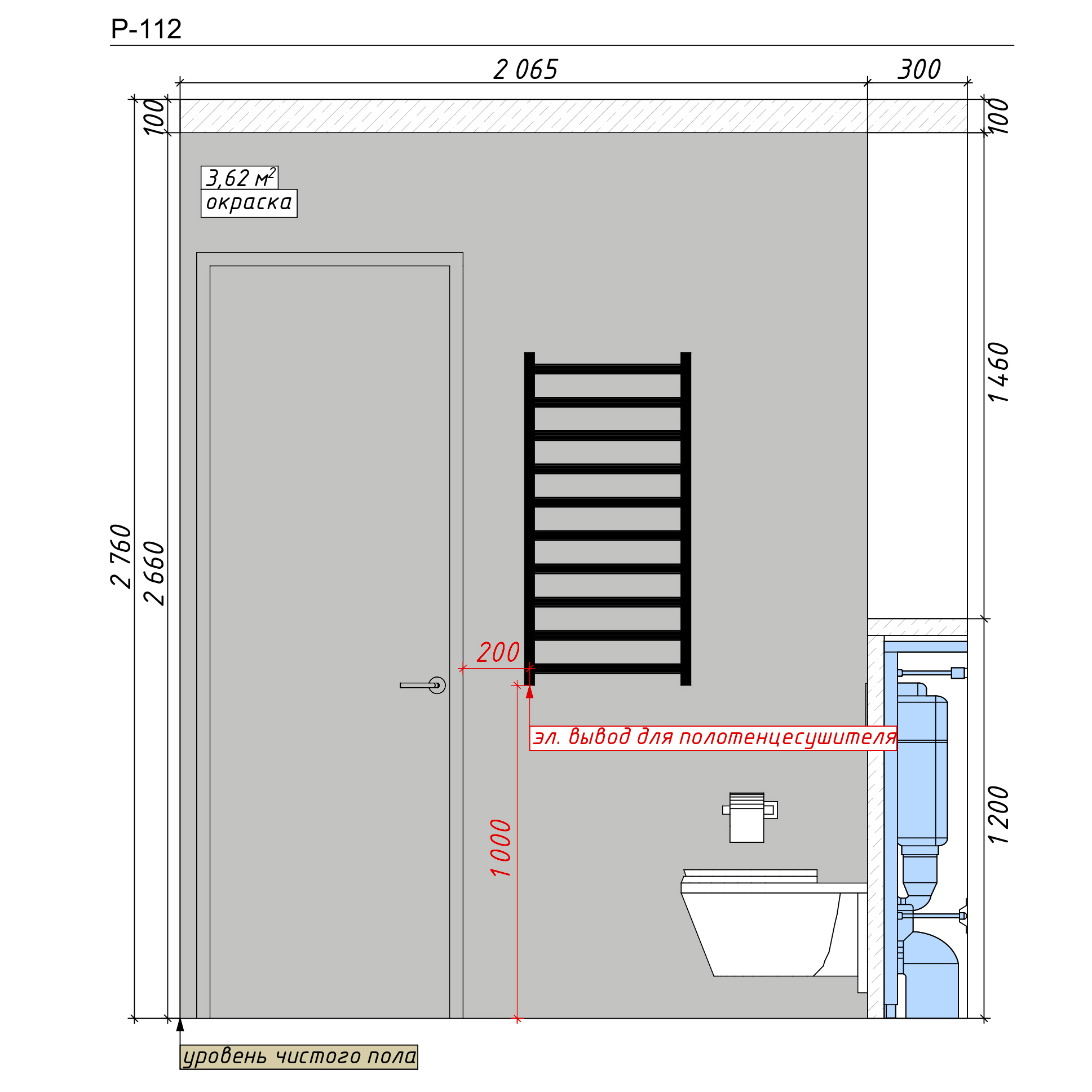 Развертка стен ванная комната-3
