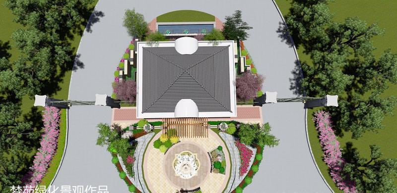 西郊庄园欧式广场绿化景观改造 | 花坛、水景、景观流水墙-2