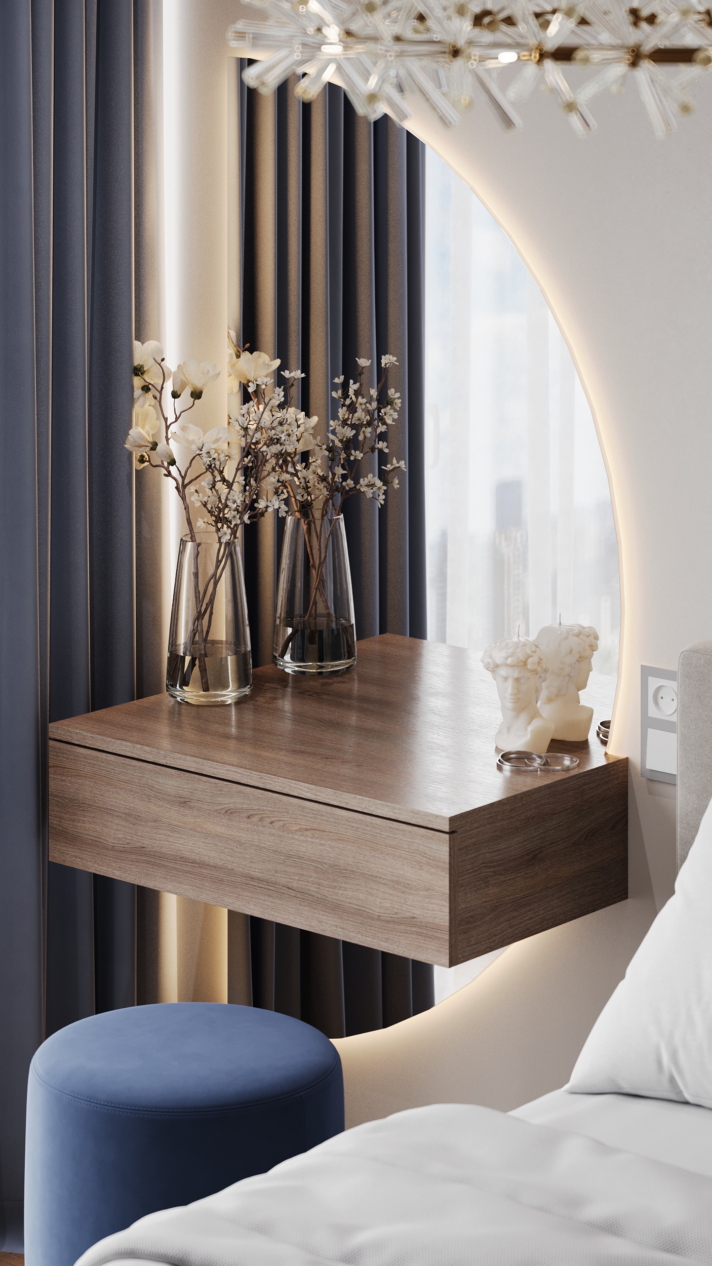 ЖК Домашний 主卧室内设计丨俄罗斯秋明丨Елена Аксёнова,Elena Aksenova-7