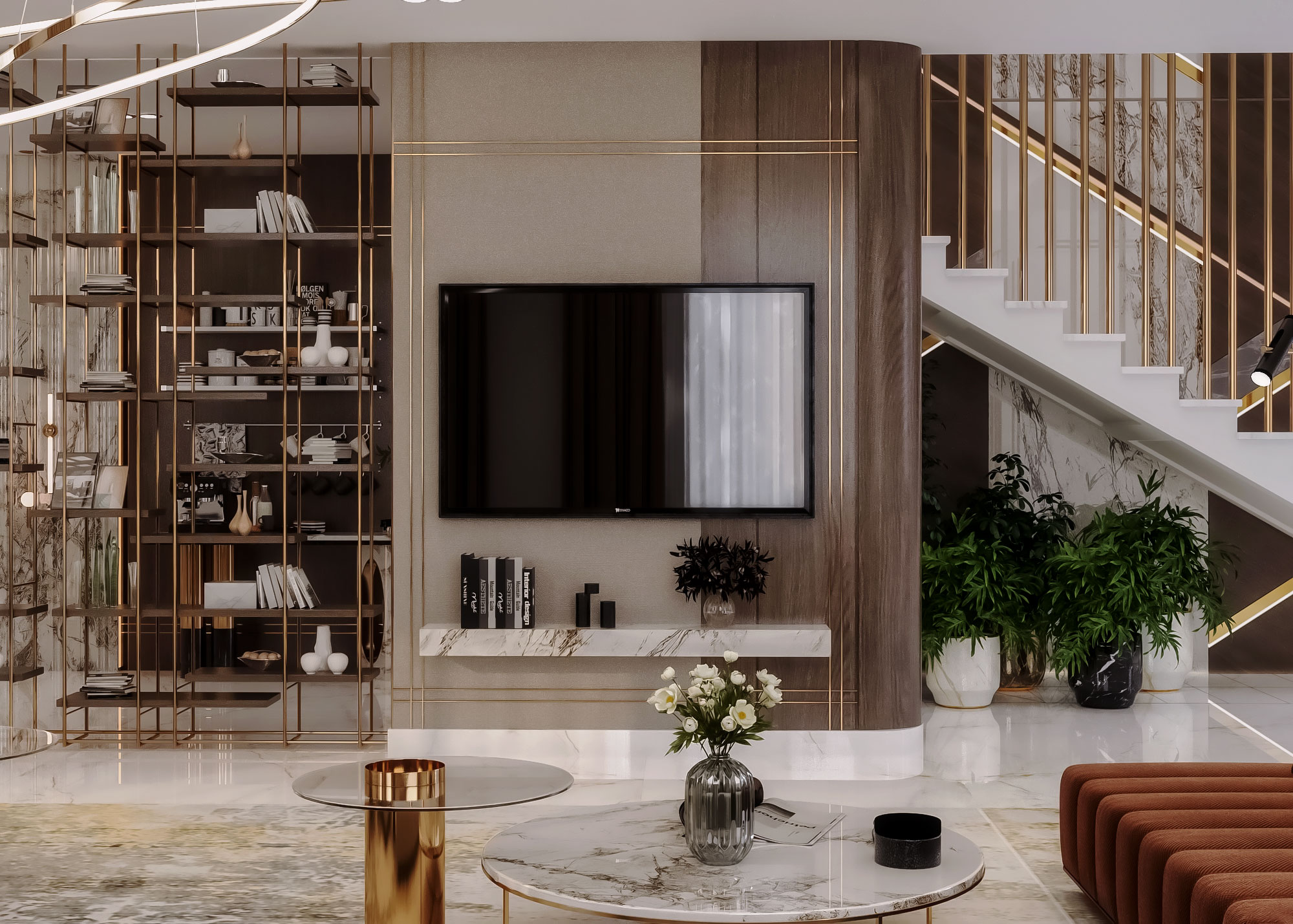 neoclassic living with dining in Kuwait-2