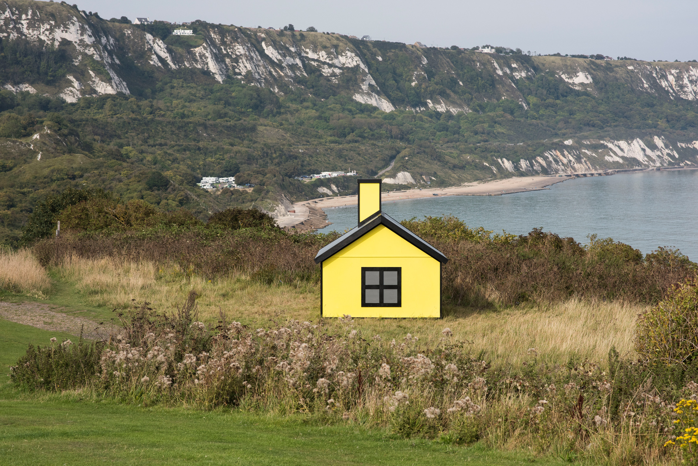 Richard Woods installs cartoon bungalows around Folkestone as a comment on the housing crisis-3