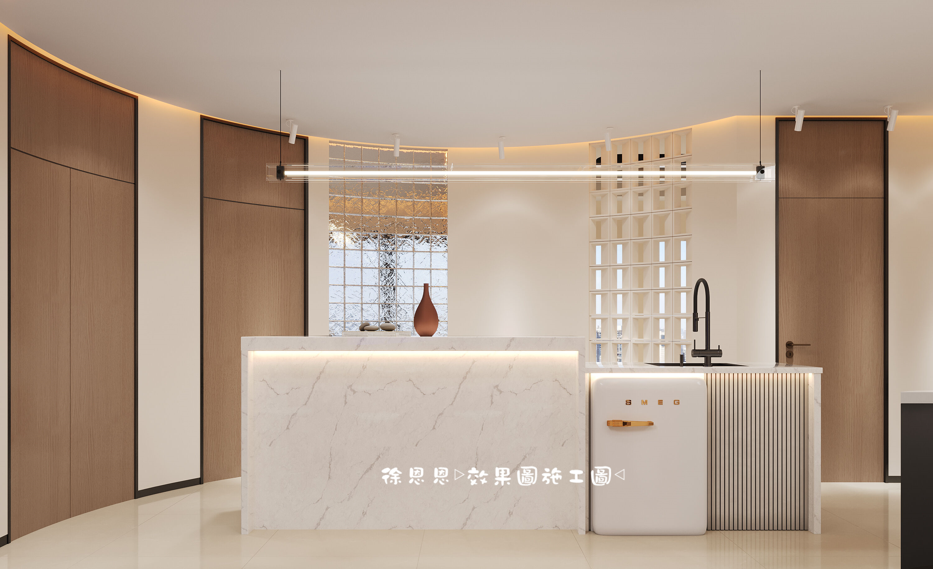 奶油色系的办公空间设计，营造舒心放松的办公氛围！-3