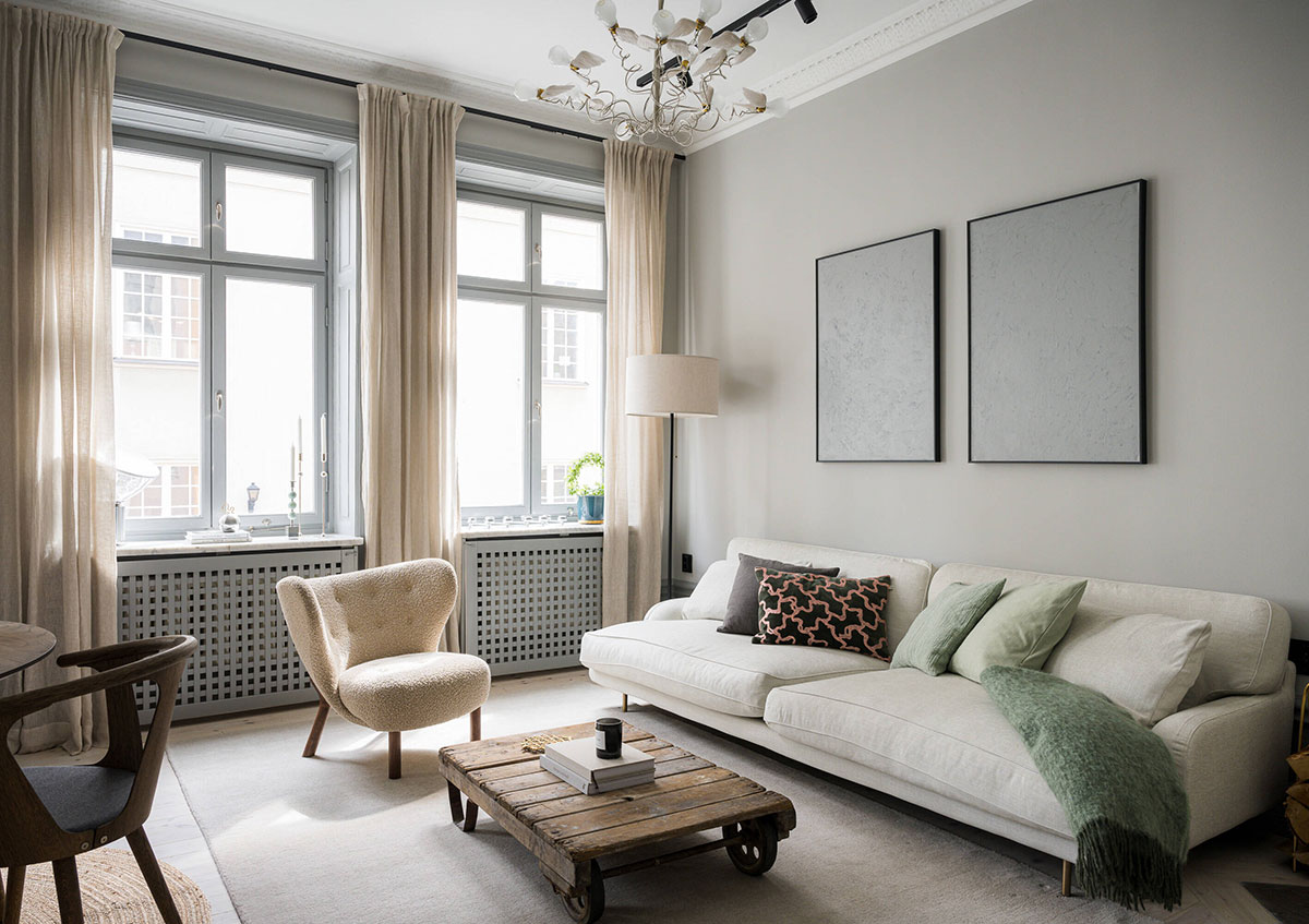瑞典灰色与米色公寓，尽显北欧设计之美-1