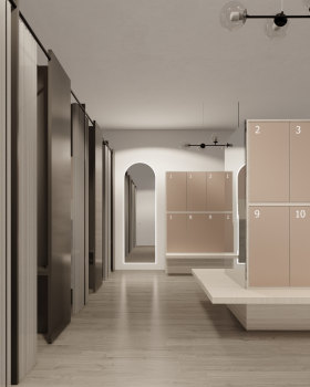 Women's fitness locker room