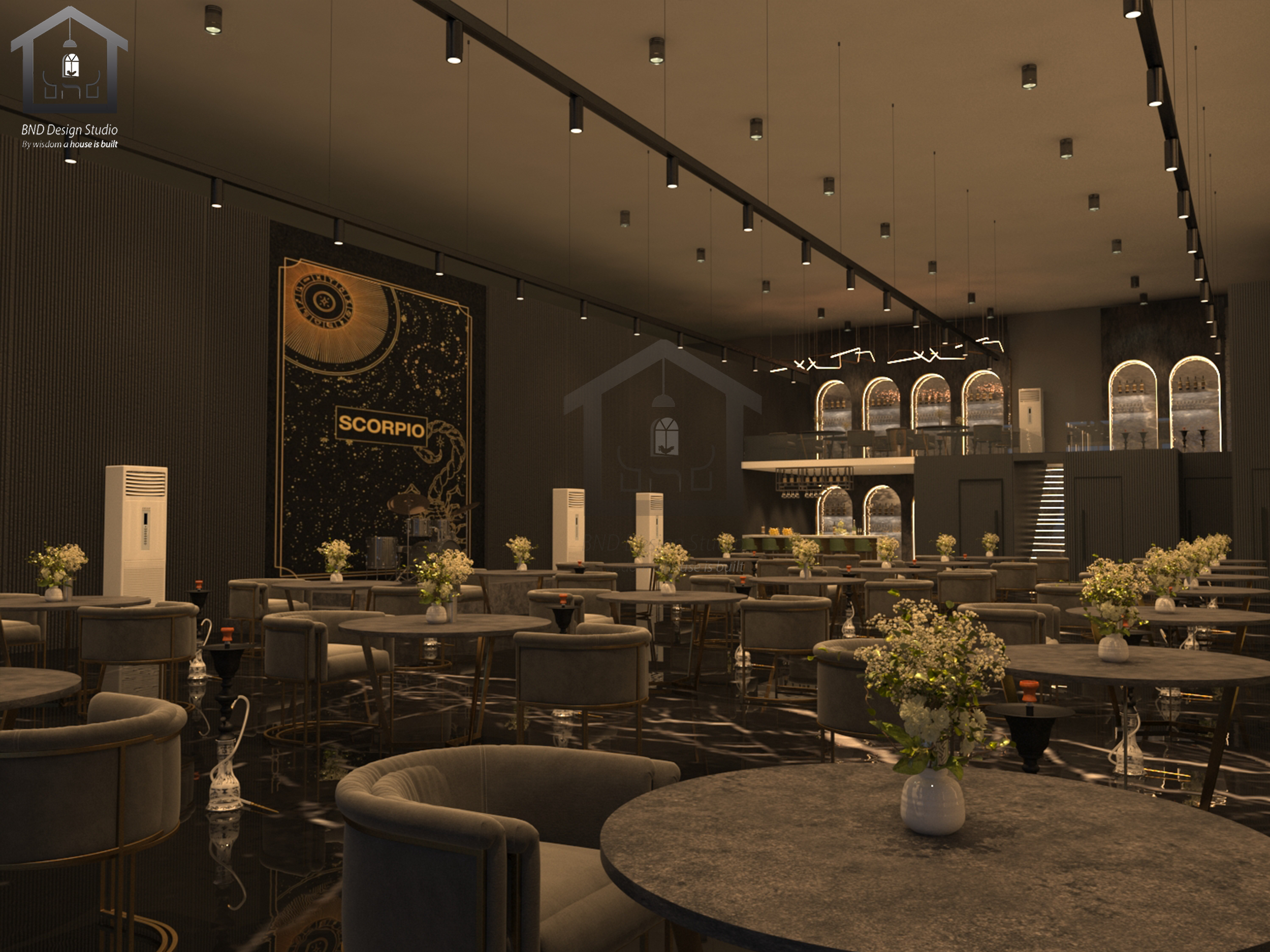 Hookah lounge - Interior & Lighting design-2