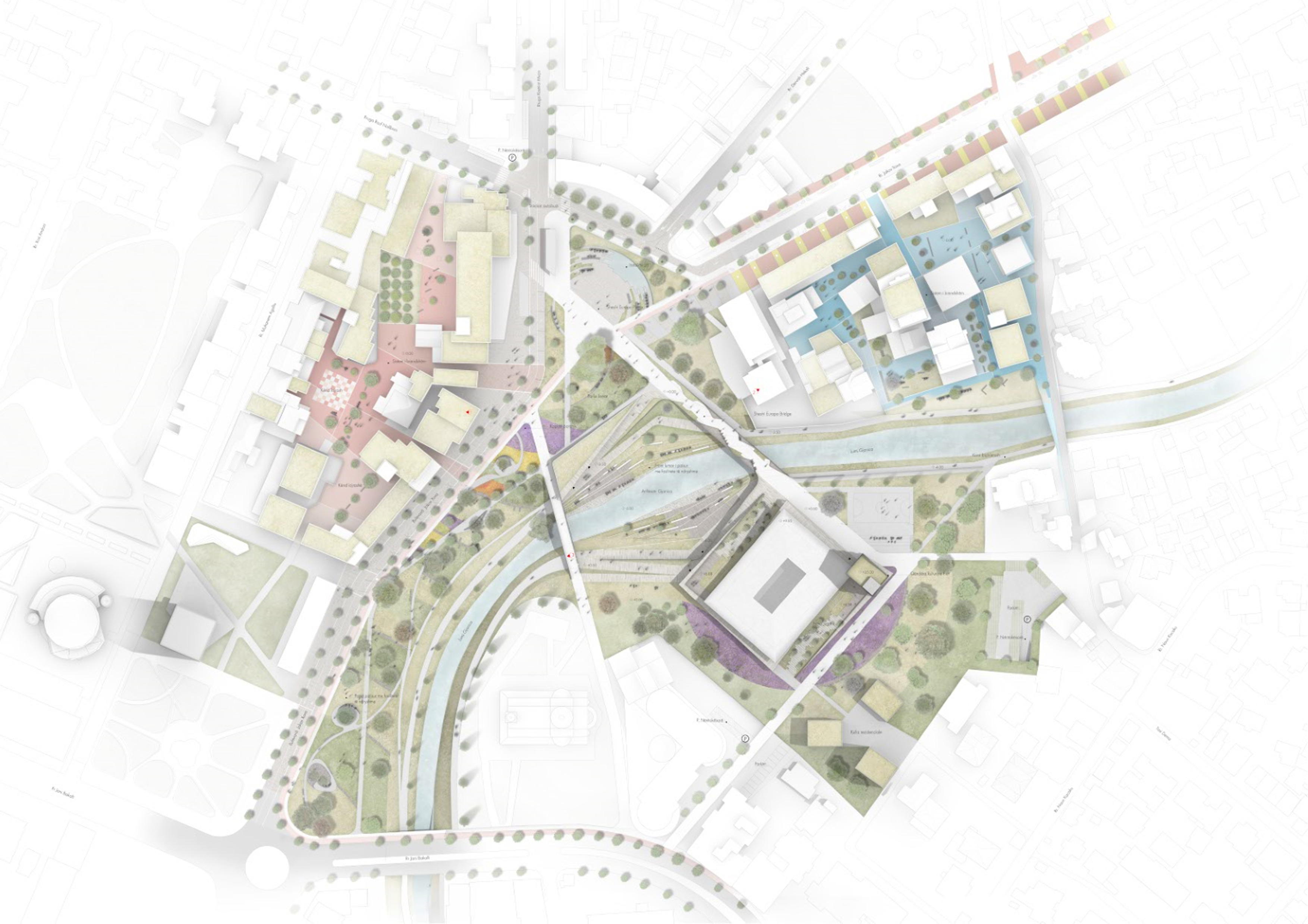 阿尔巴尼亚城市复兴项目——揭示河流与城市关系的设计-12