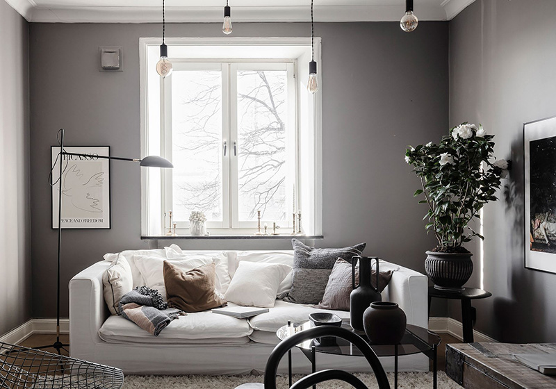 哥德堡 51 平米时尚公寓 | 灰墙砖厨、复古走廊，小空间大创意-5