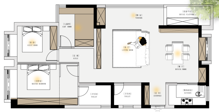 内舍软装丨128㎡现代+中古，细腻刻画时光深处的温柔~-3