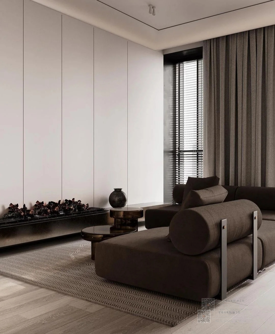 现代黑白灰极简主义空间设计-3