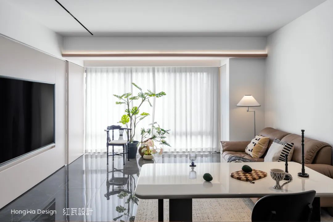红瓦设计·实景案例丨131㎡精装改现代简约，双移门后居然暗藏玄机，这样设计多出两间房！-40